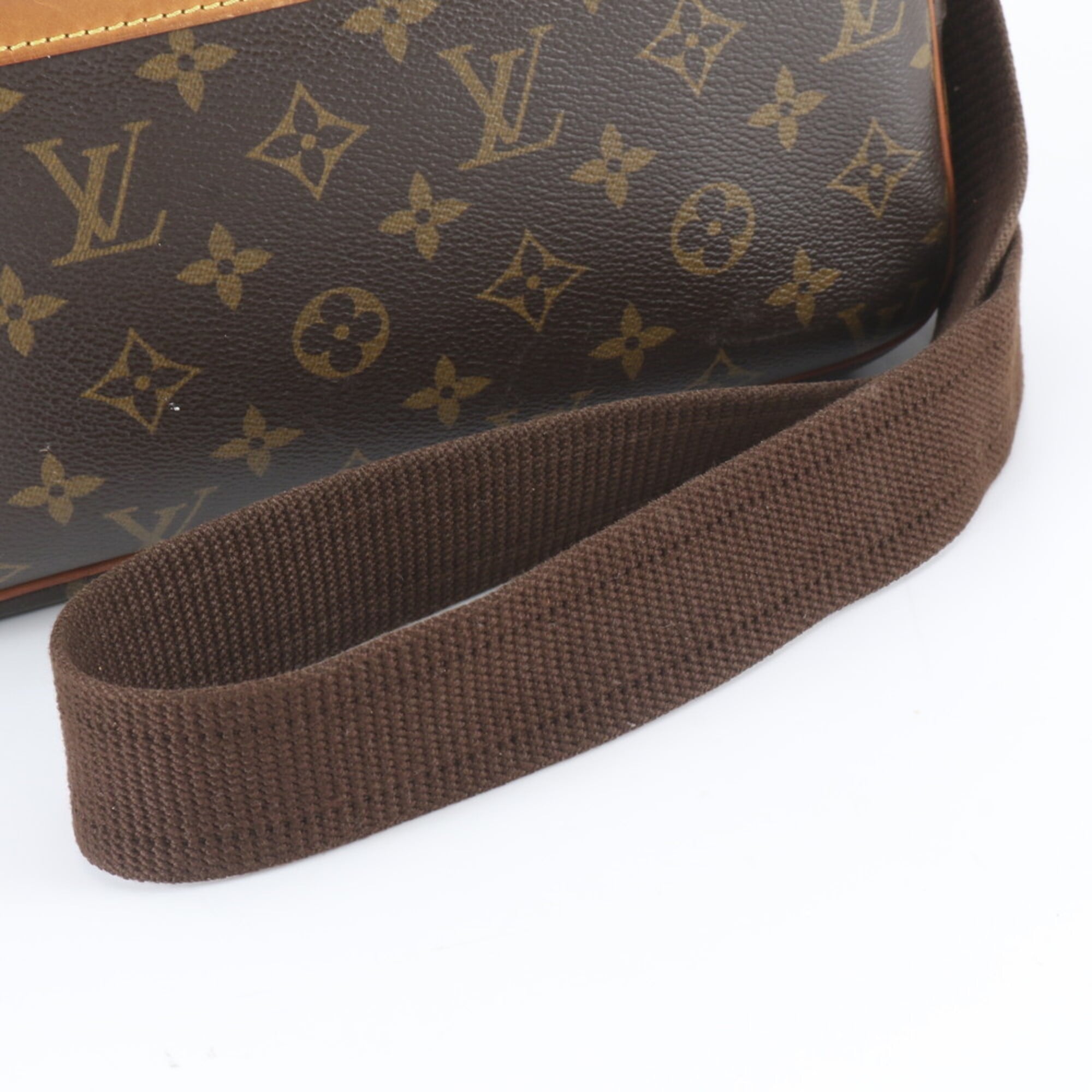 Louis Vuitton Monogram Brown Leather Coated Canvas Shoulder Bag (Pre-Owned)