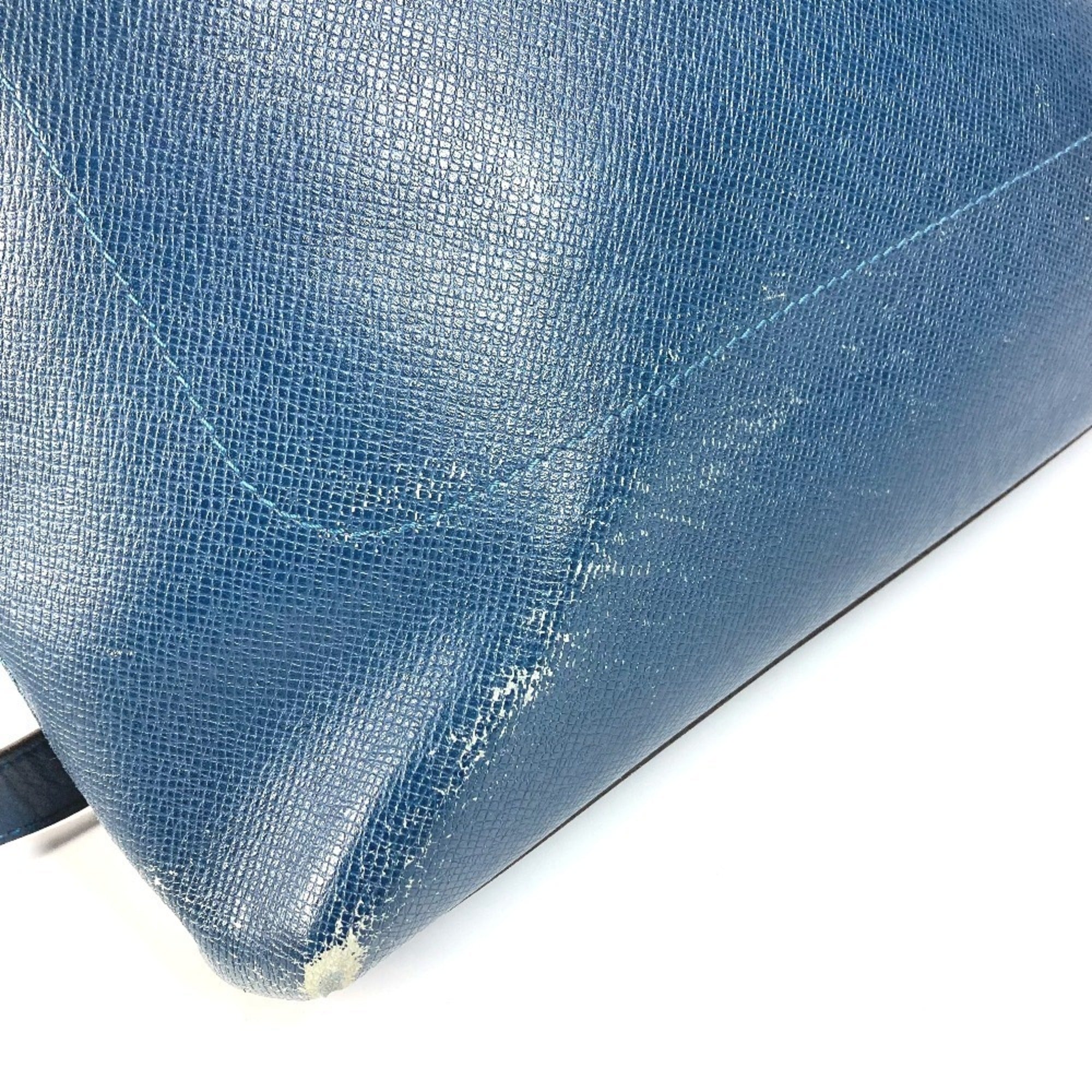 Louis Vuitton Blue Ocean Taiga Leather Shoulder Bag Tote Bag (Pre-Owned)