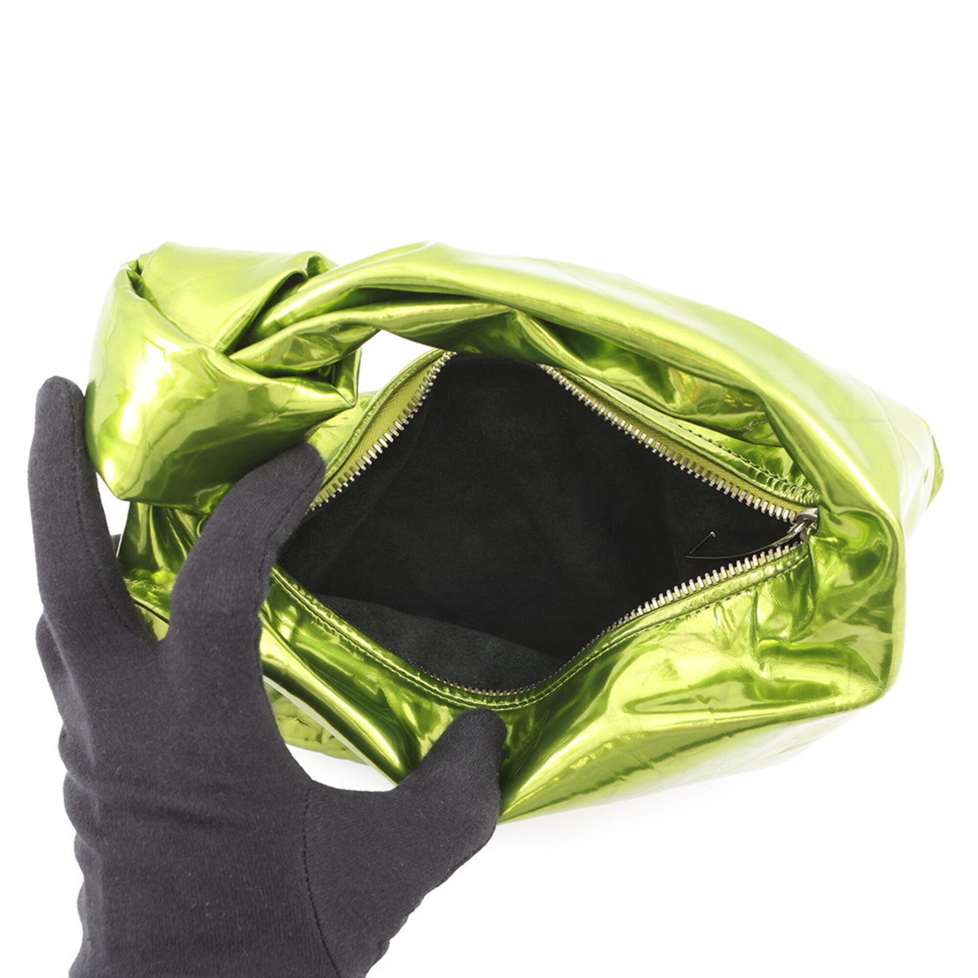 Bottega Veneta Light Green Patent Leather Handbag (Pre-Owned)