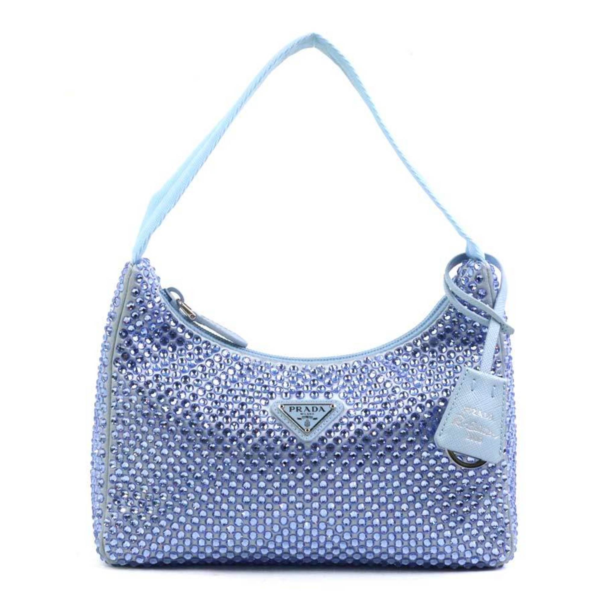 Prada Blue Silk Viscose Handbag (Pre-Owned)