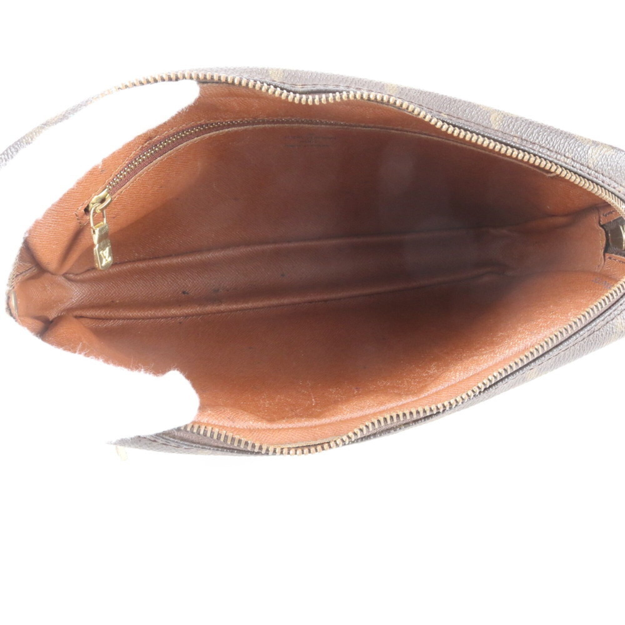 Louis Vuitton Brown Monogram Leather Coated Canvas Clutch Bag (Pre-Owned)