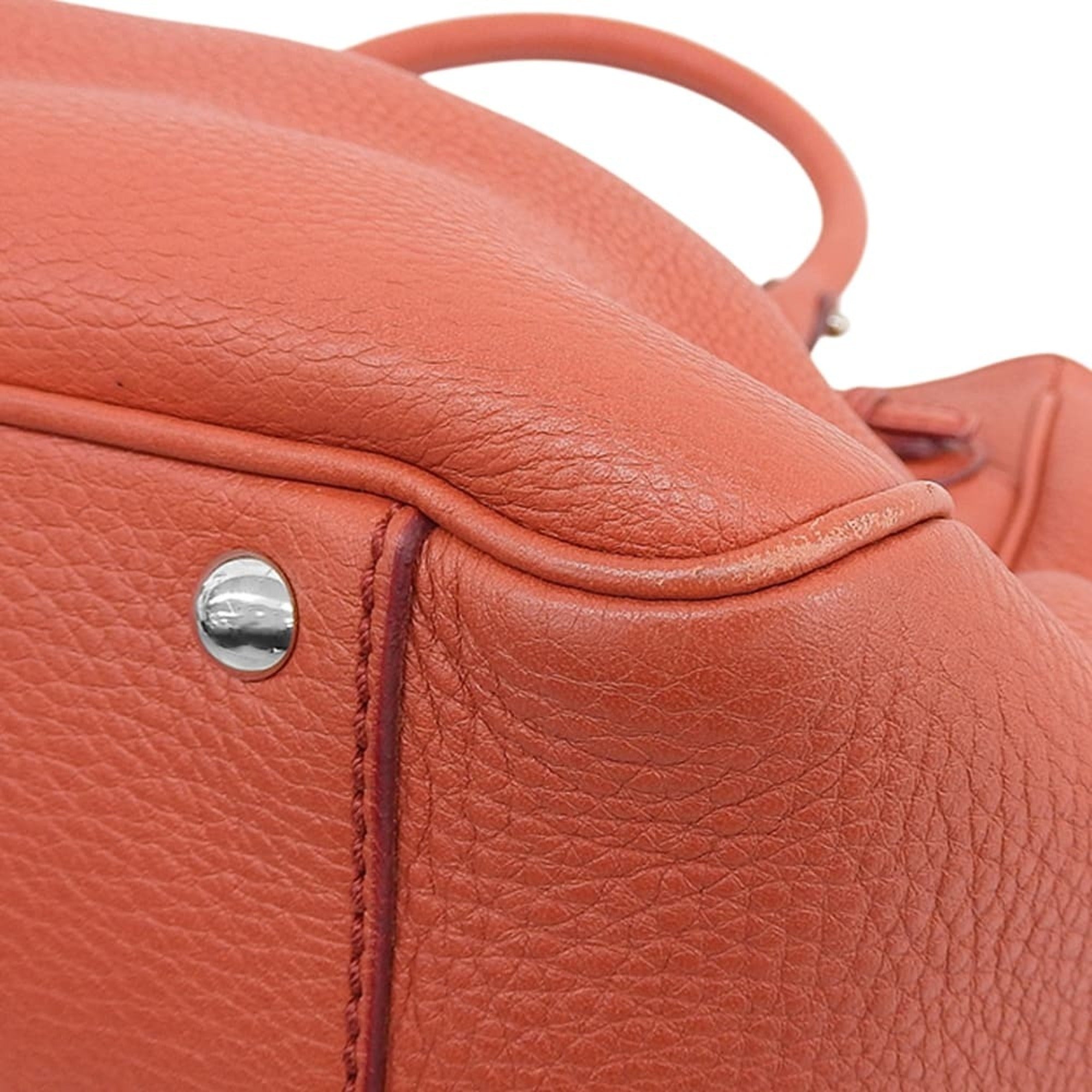 Salvatore Ferragamo Orange Leather Handbag Shoulder Bag (Pre-Owned)