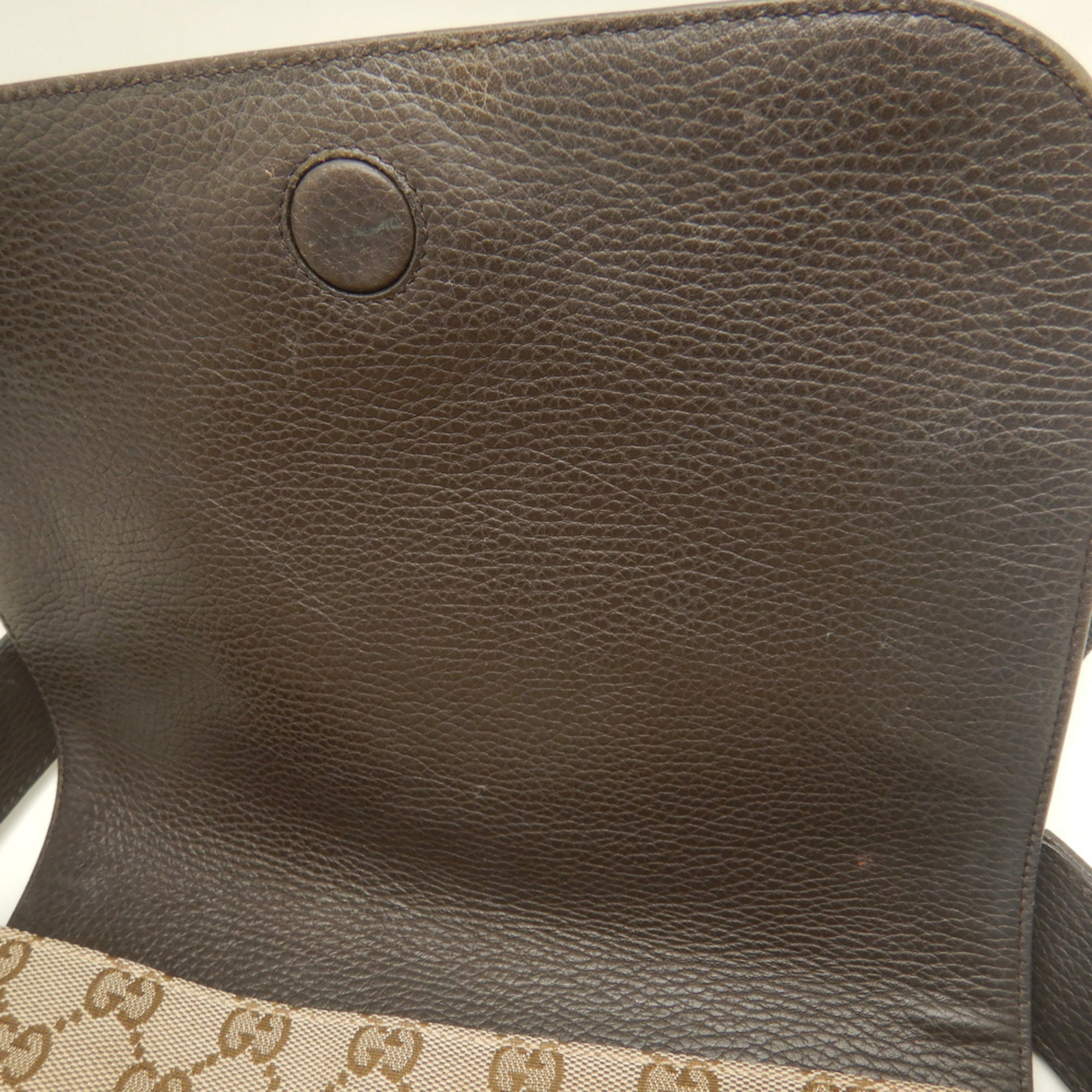Gucci Beige Gg Canvas Leather Shoulder Bag (Pre-Owned)