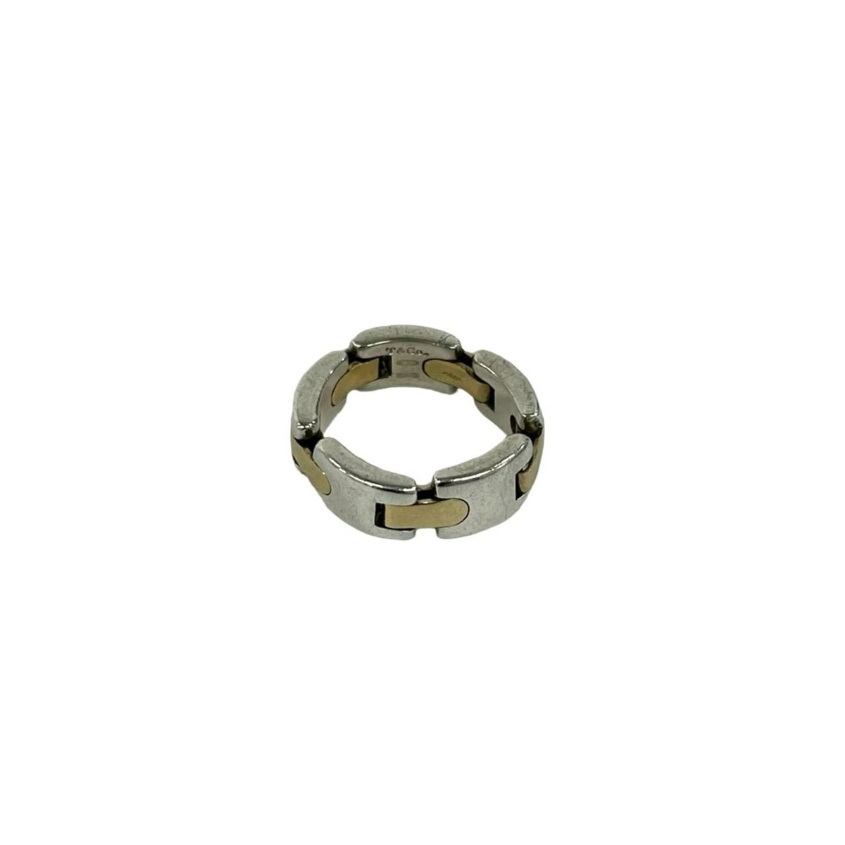 Tiffany Gold Silver Yellow Gold (18K) Silver 925 Band Ring (Pre-Owned)