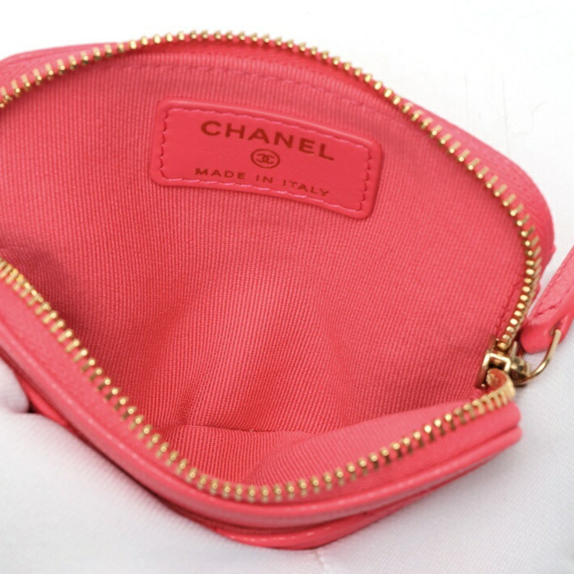 Chanel Matelasse Pink Grained Calfskin Coin Purse/Coin Case (Pre-Owned)