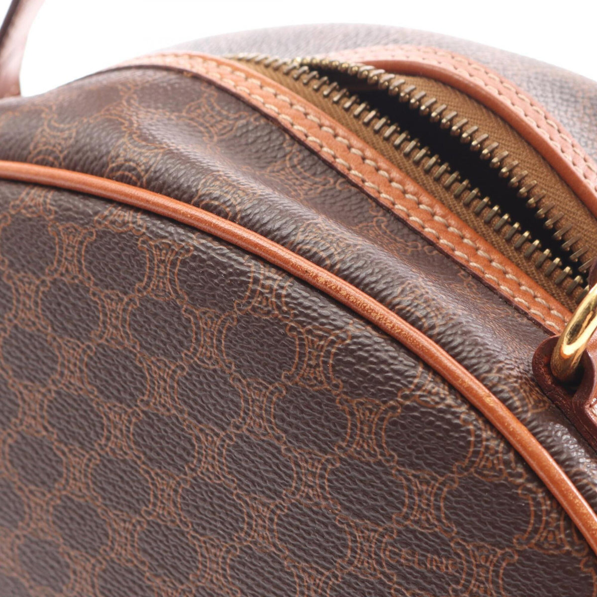 Celine Brown Coated Canvas Leather Handbag (Pre-Owned)