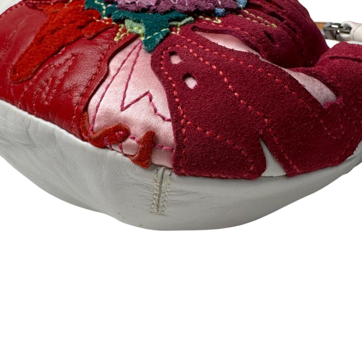 Coach Red Color White Leather Shoulder Bag (Pre-Owned)