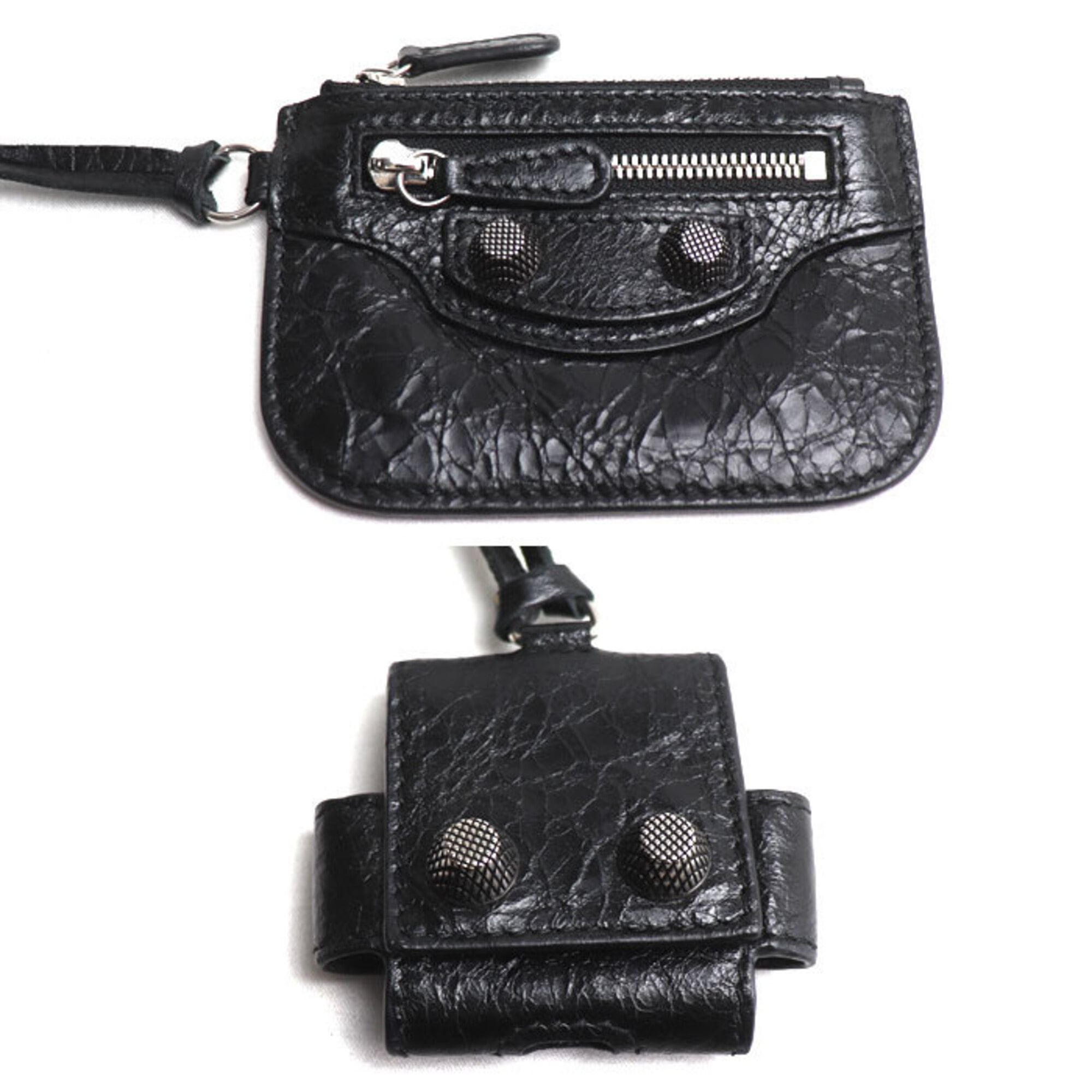 Balenciaga Black Leather Pouch Shoulder Bag (Pre-Owned)