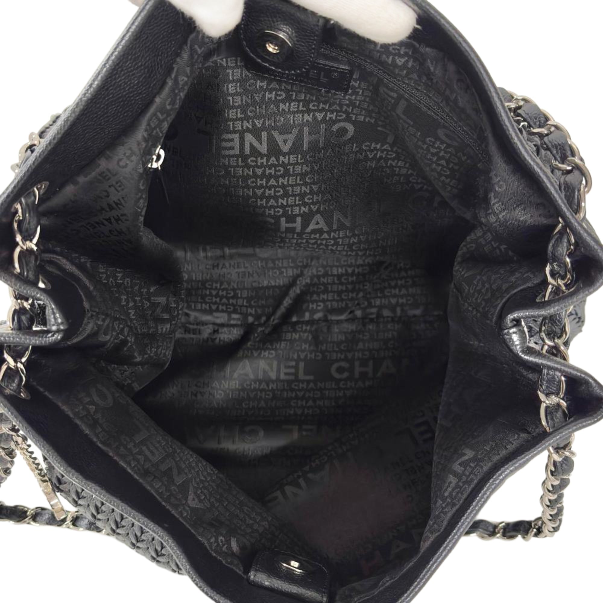 Chanel Black Grained Calfskin Tote Bag (Pre-Owned)