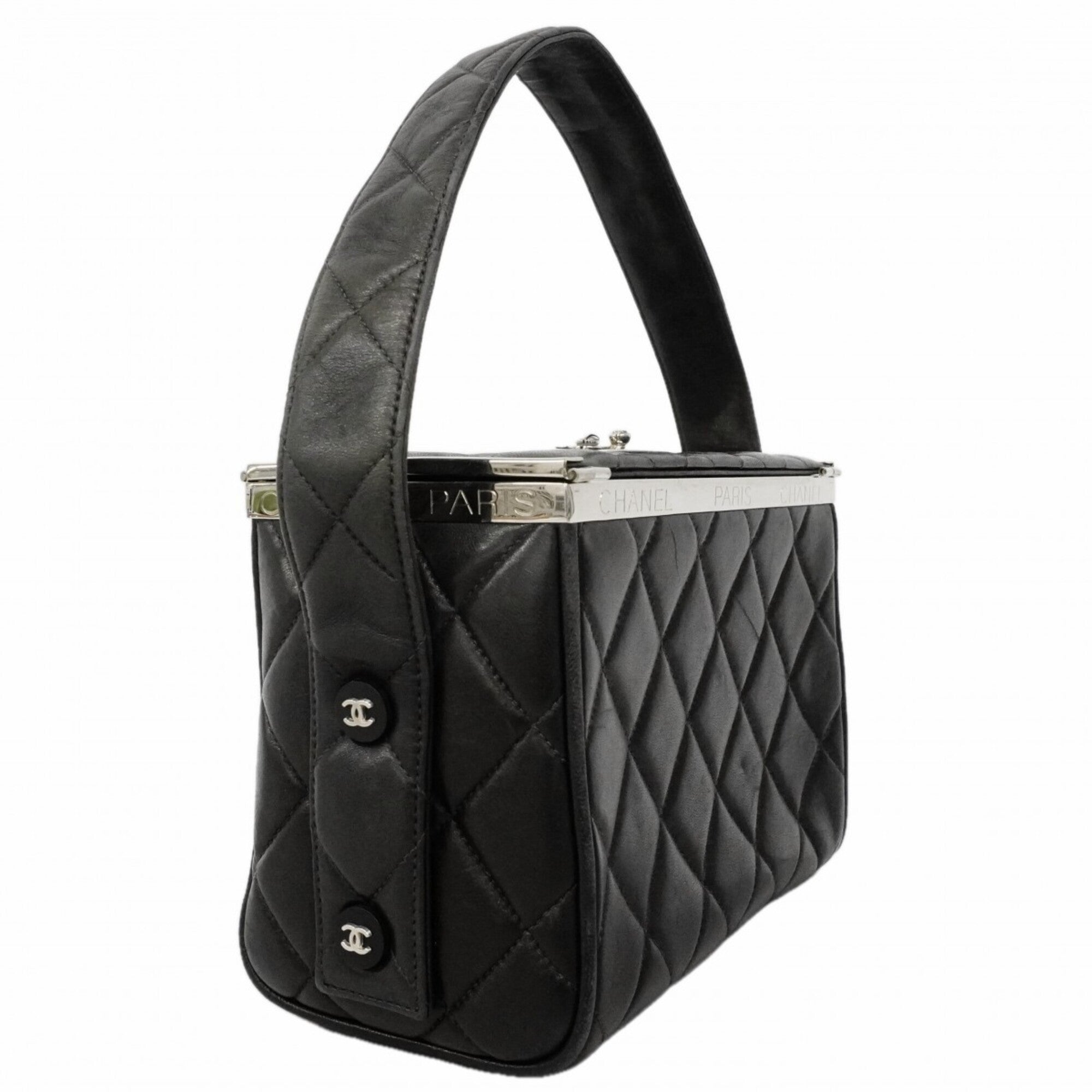Chanel Black Leather Handbag (Pre-Owned)