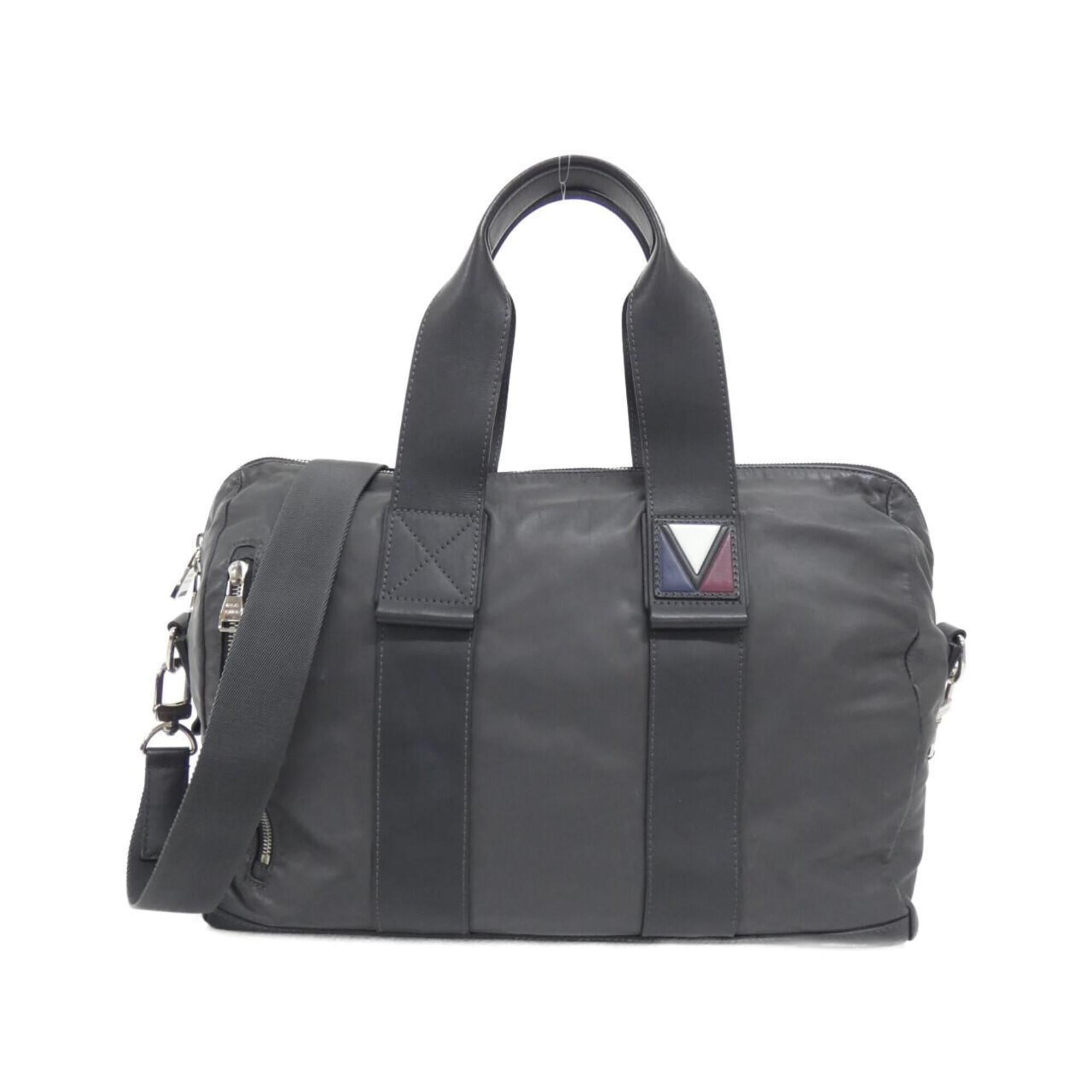 Louis Vuitton Dark Gray Gray Leather Boston Bag (Pre-Owned)