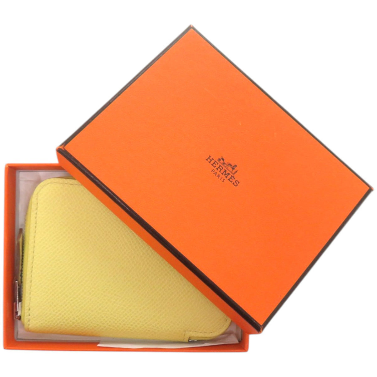 Hermes Yellow Epsom Leather Coin Purse/Coin Case (Pre-Owned)