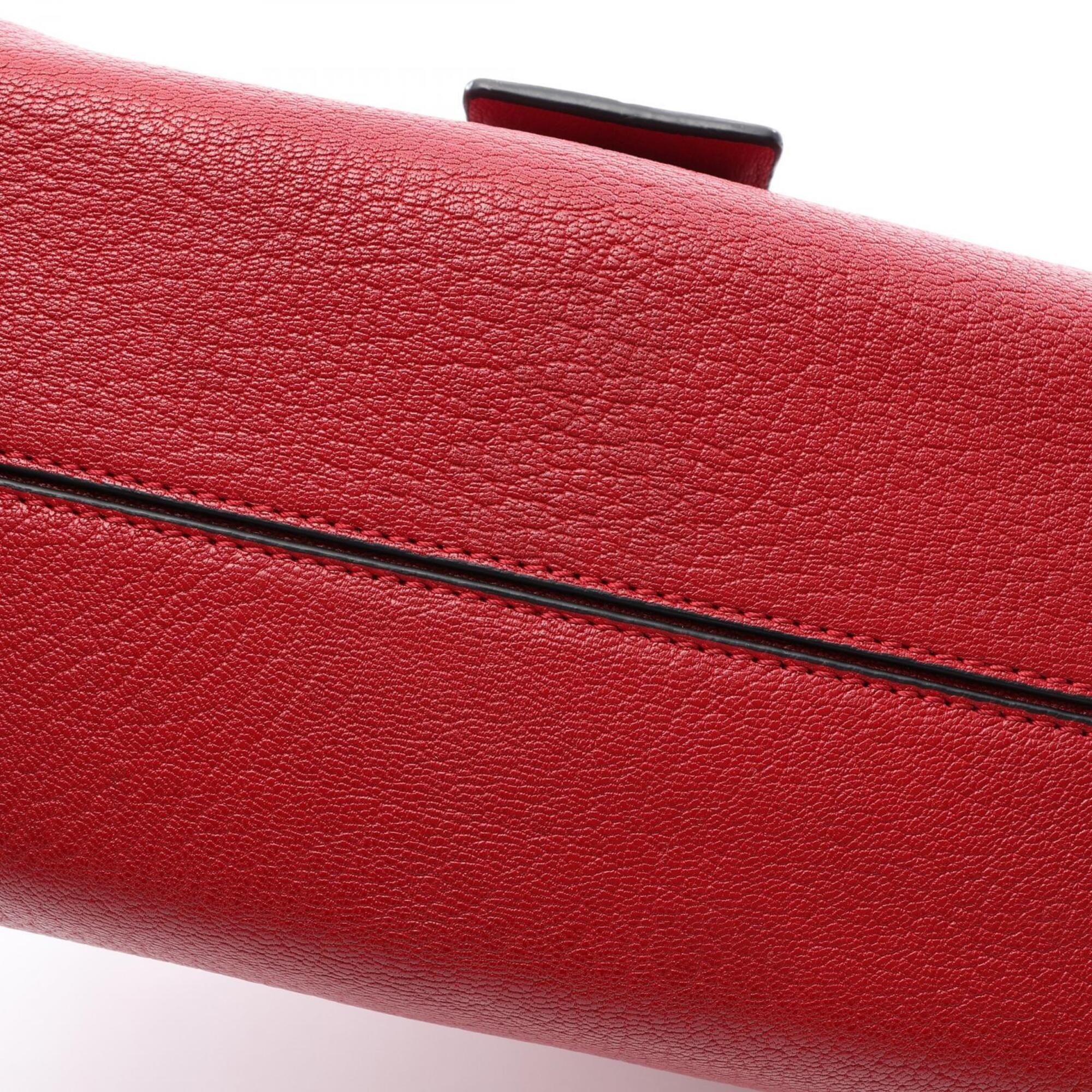 Loewe Red Color Leather Shoulder Bag (Pre-Owned)