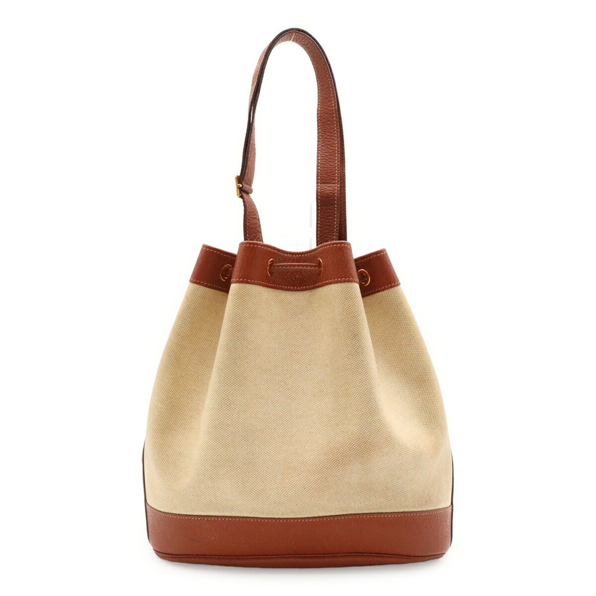 Hermes Beige Brown Toile H Handbag Shoulder Bag (Pre-Owned)