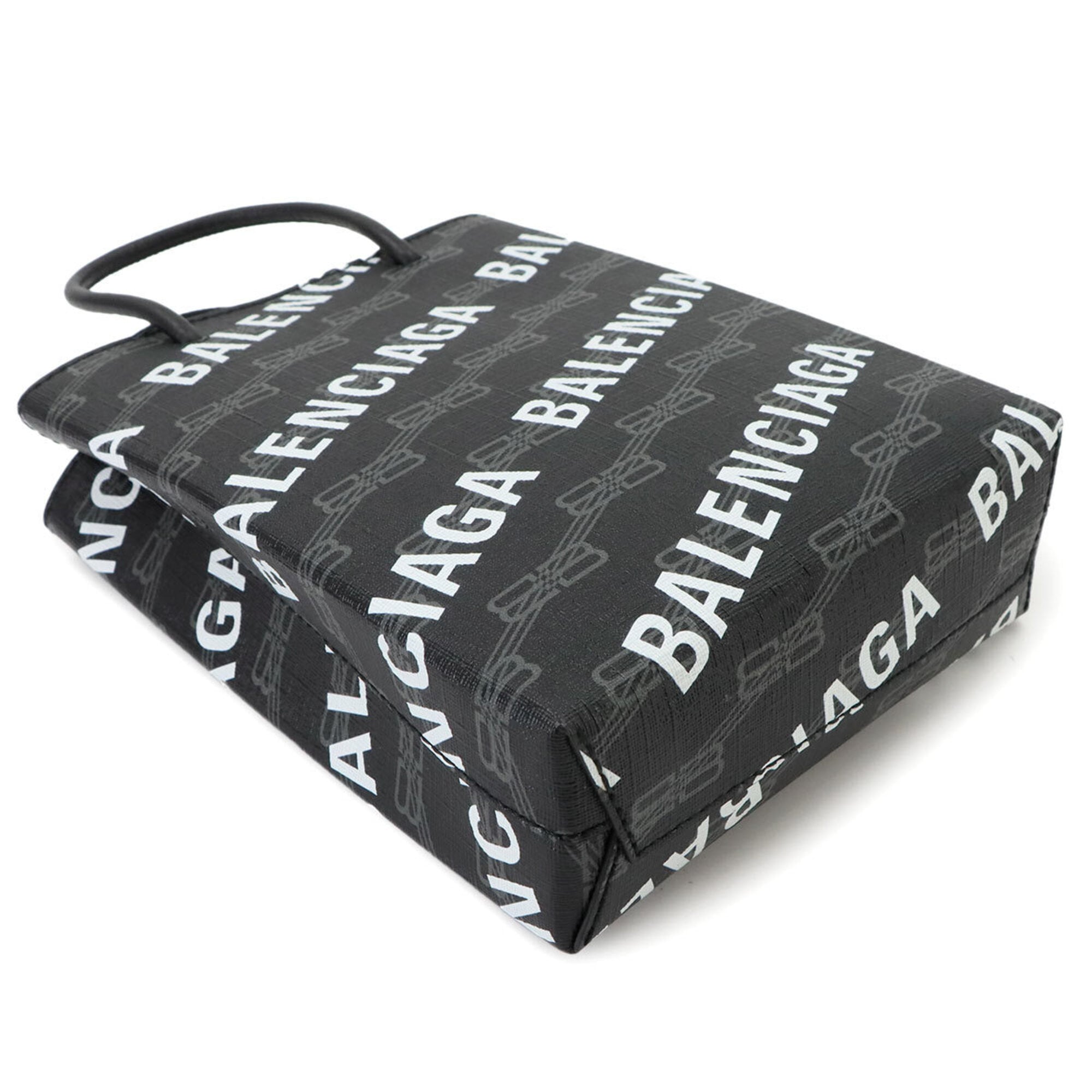 Balenciaga Black White Pvc Leather Handbag Shoulder Bag (Pre-Owned)