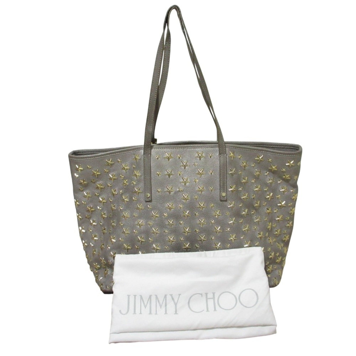 Jimmy Choo Silver Leather Tote Bag (Pre-Owned)