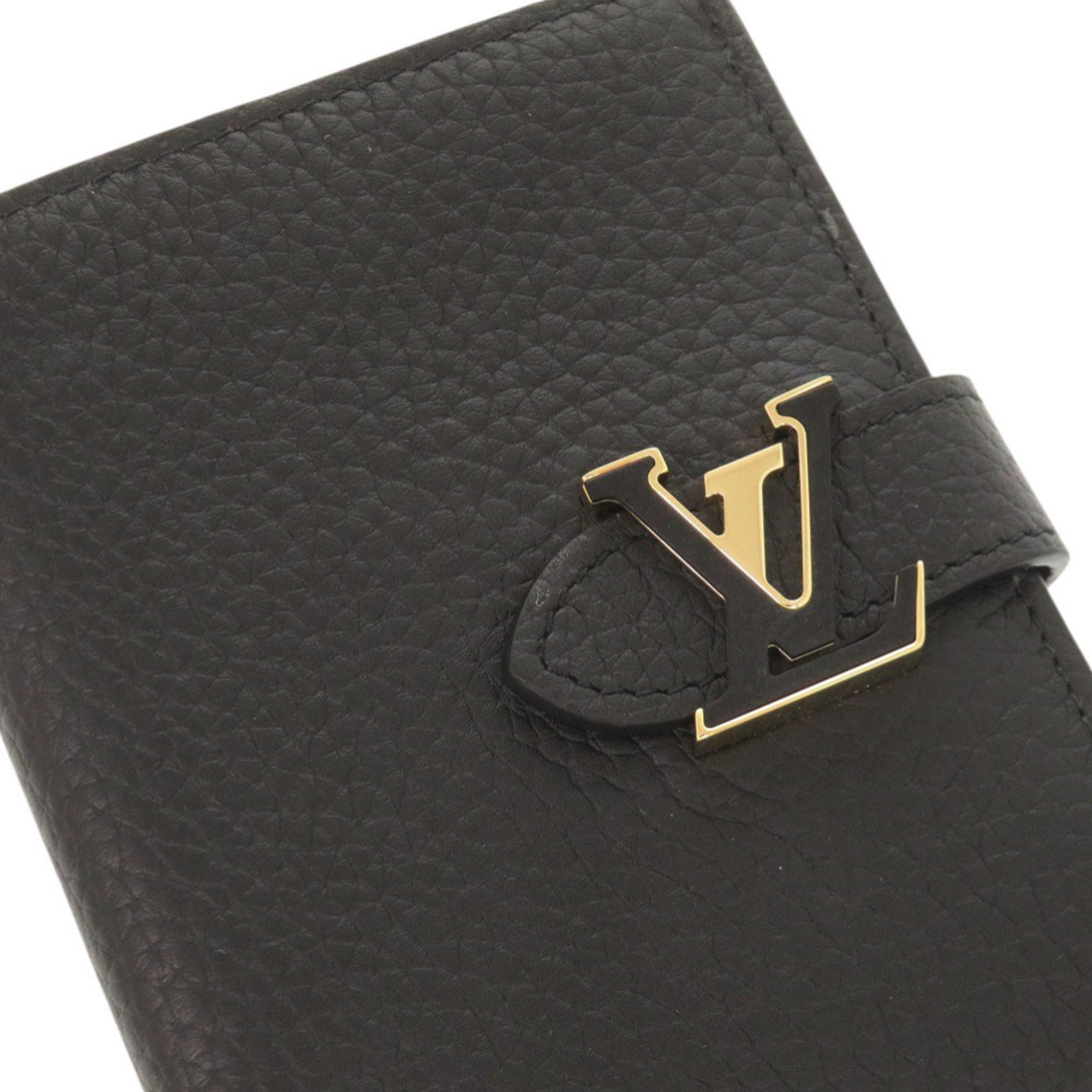Louis Vuitton Noir Leather Wallet (Bi-Fold) (Pre-Owned)
