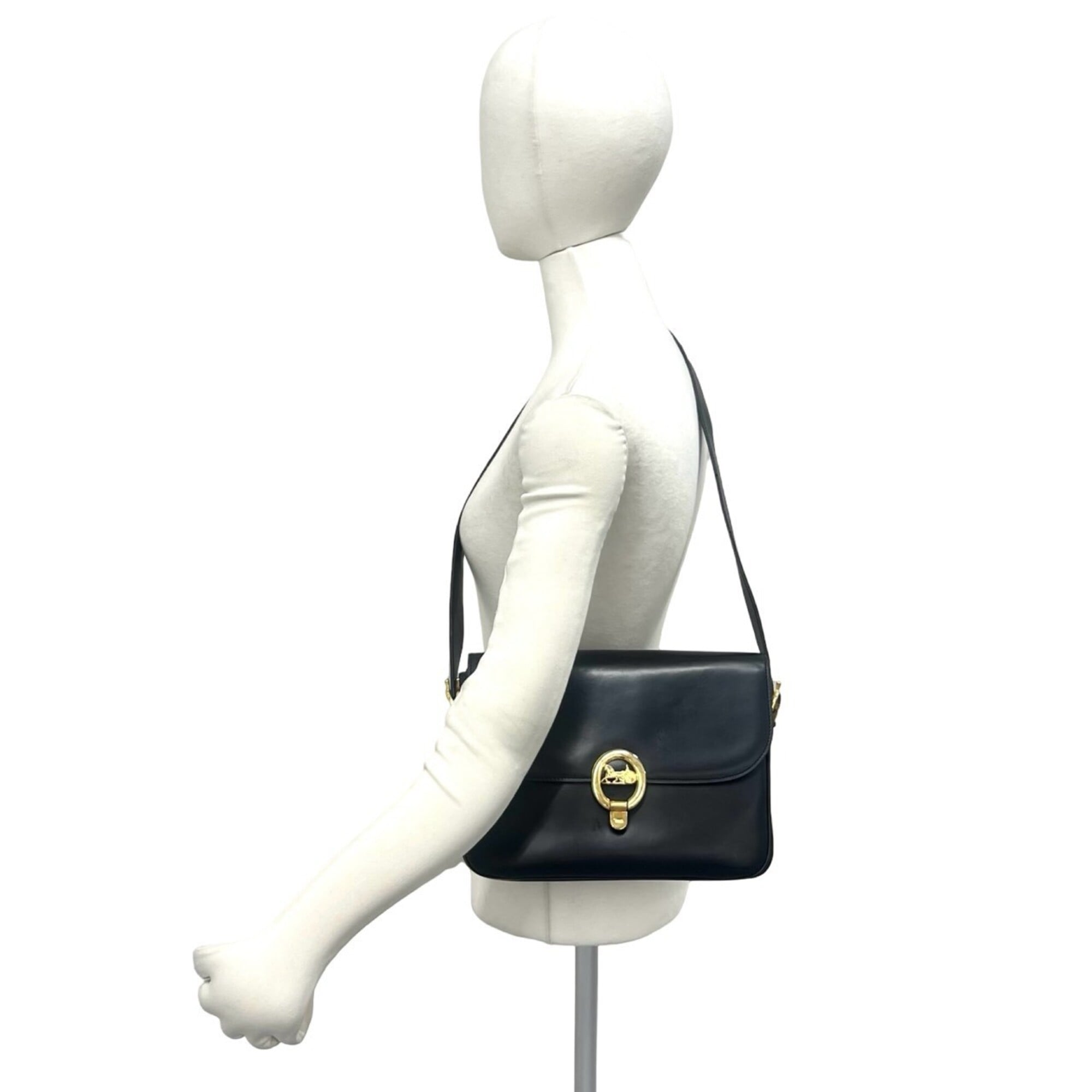 Celine Black Leather Pochette Shoulder Bag (Pre-Owned)
