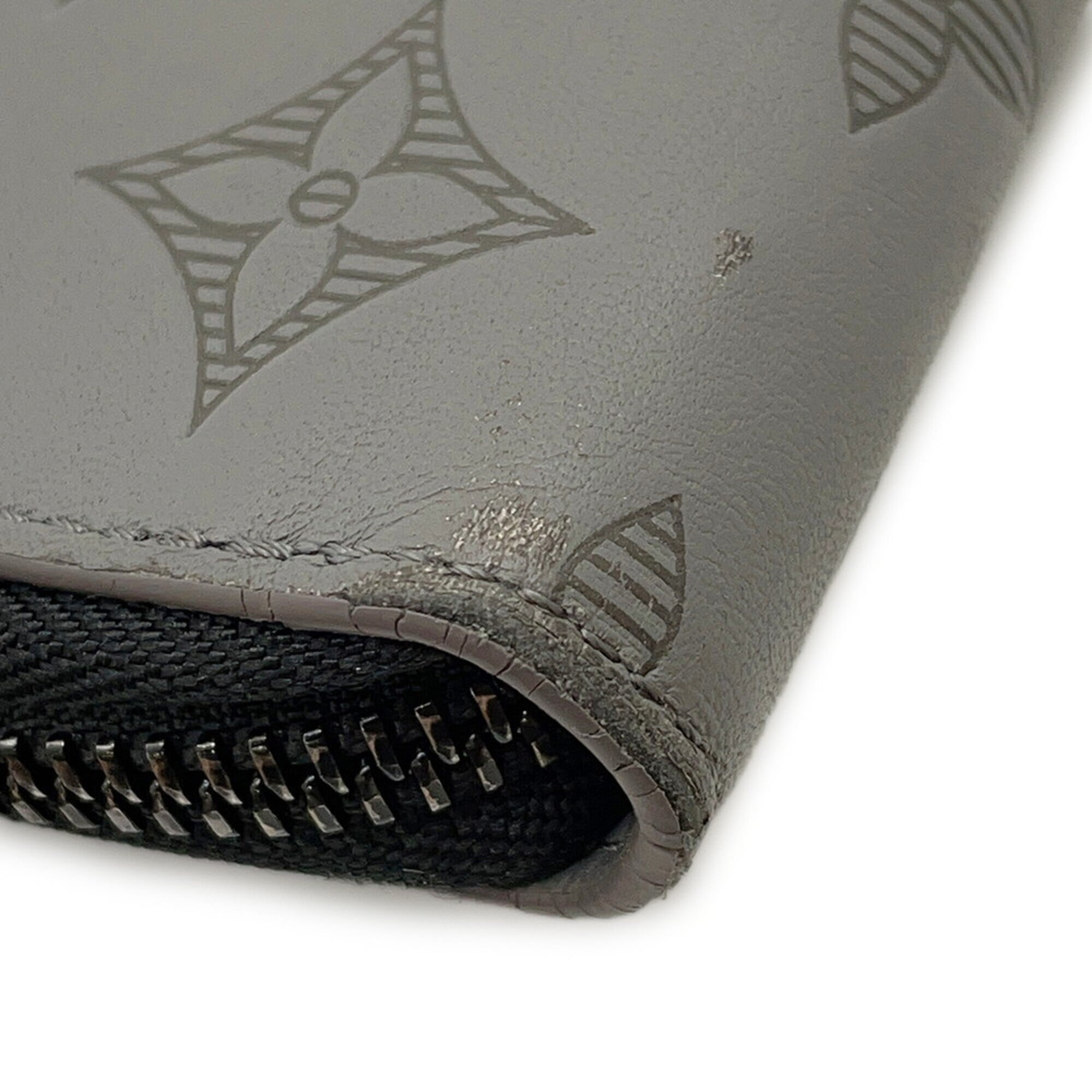 Louis Vuitton Monogram Shadow Black Gray Noir Monogram Shadow Long Wallet (Bi-Fold) (Pre-Owned)