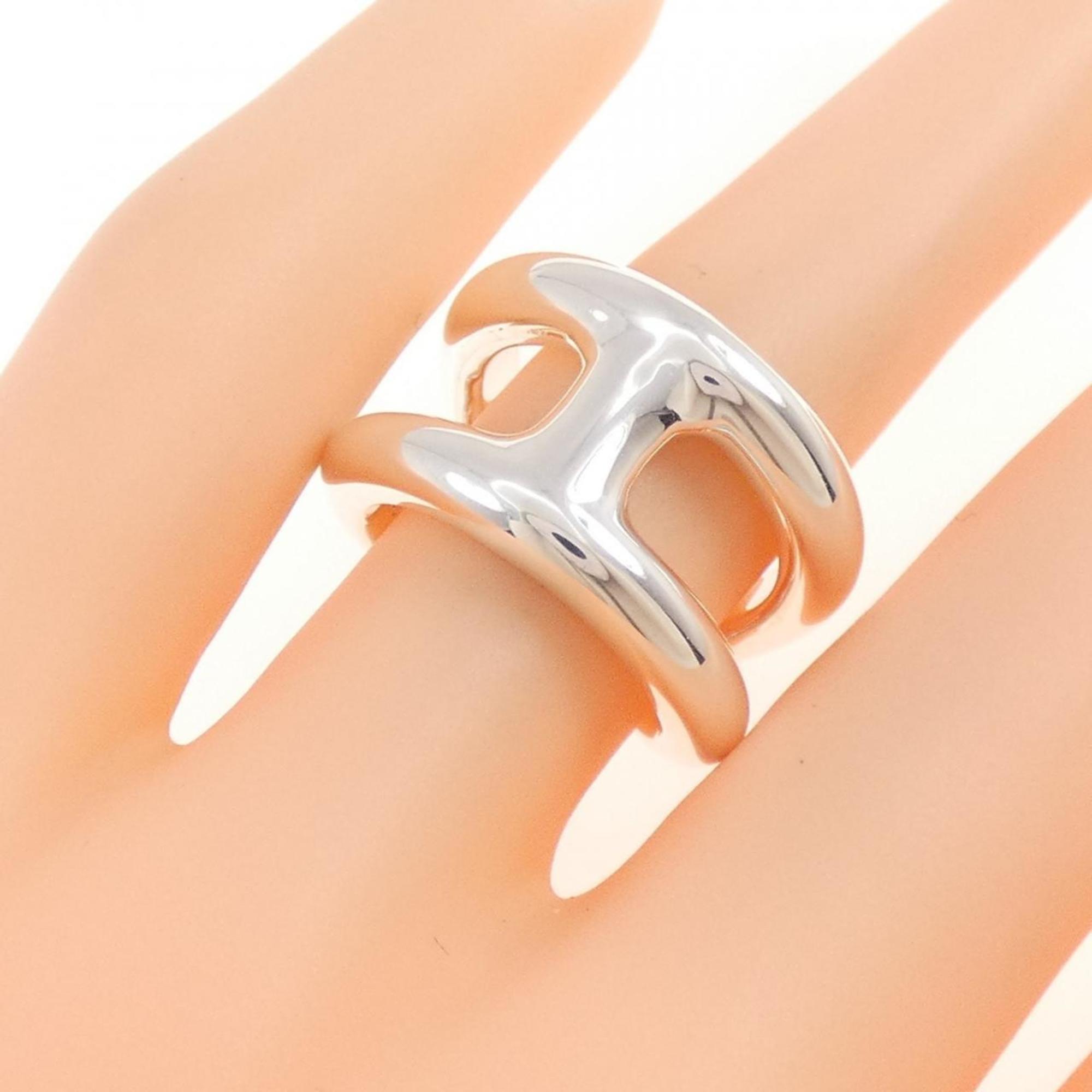Hermes Silver 925 Band Ring (Pre-Owned)