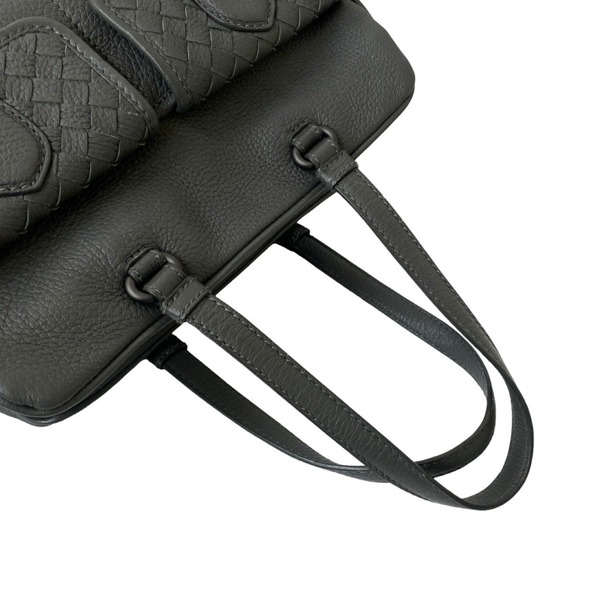 Bottega Veneta Gray Leather Handbag (Pre-Owned)