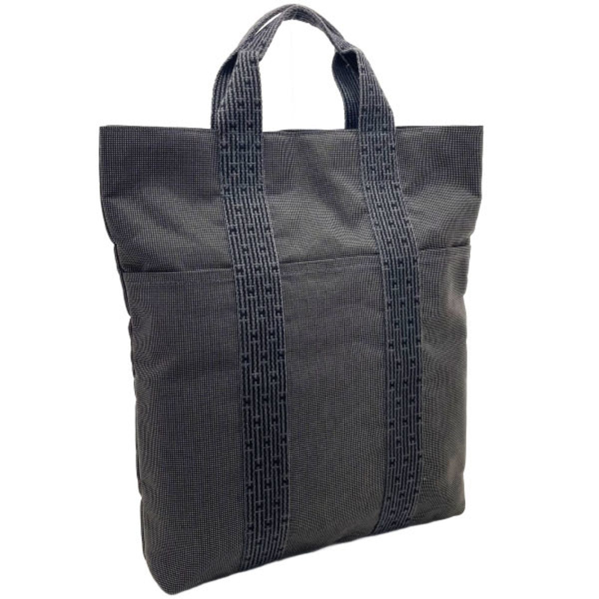 Hermes Her Line Gray Nylon Canvas Handbag Tote Bag (Pre-Owned)