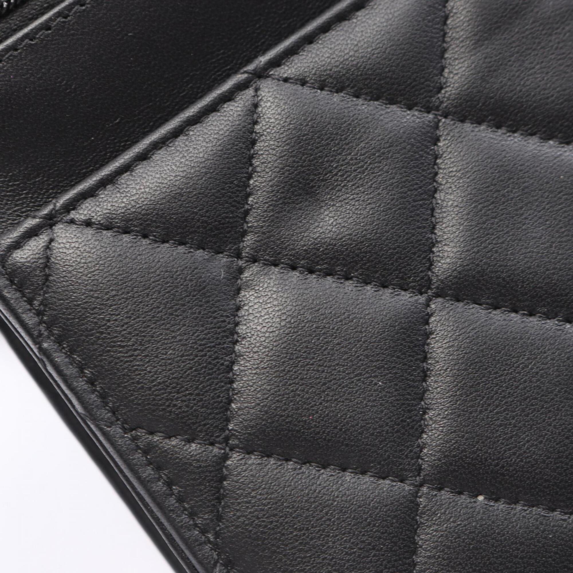 Chanel Black Leather Handbag Shoulder Bag (Pre-Owned)