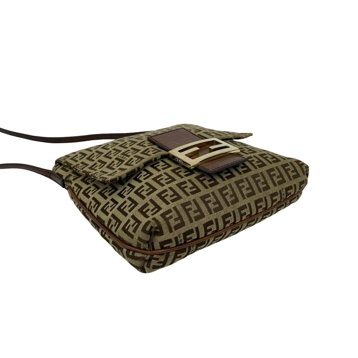 Fendi Brown Canvas Leather Shoulder Bag (Pre-Owned)
