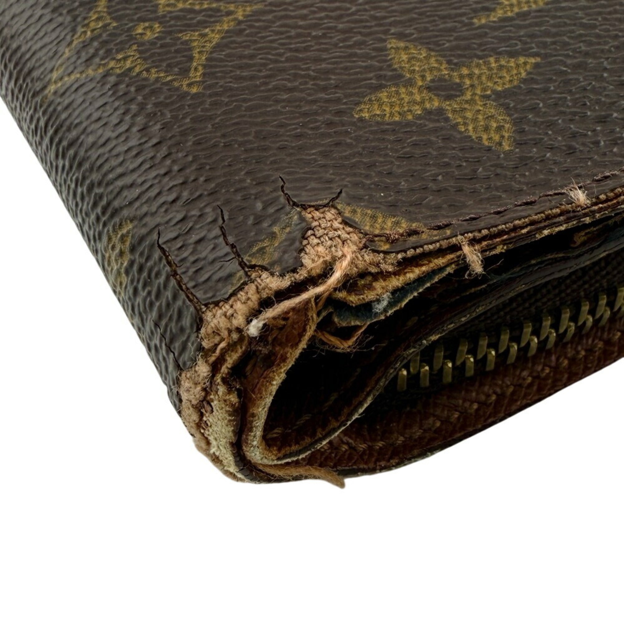 Louis Vuitton Brown Monogram Leather Wallet (Bi-Fold) (Pre-Owned)