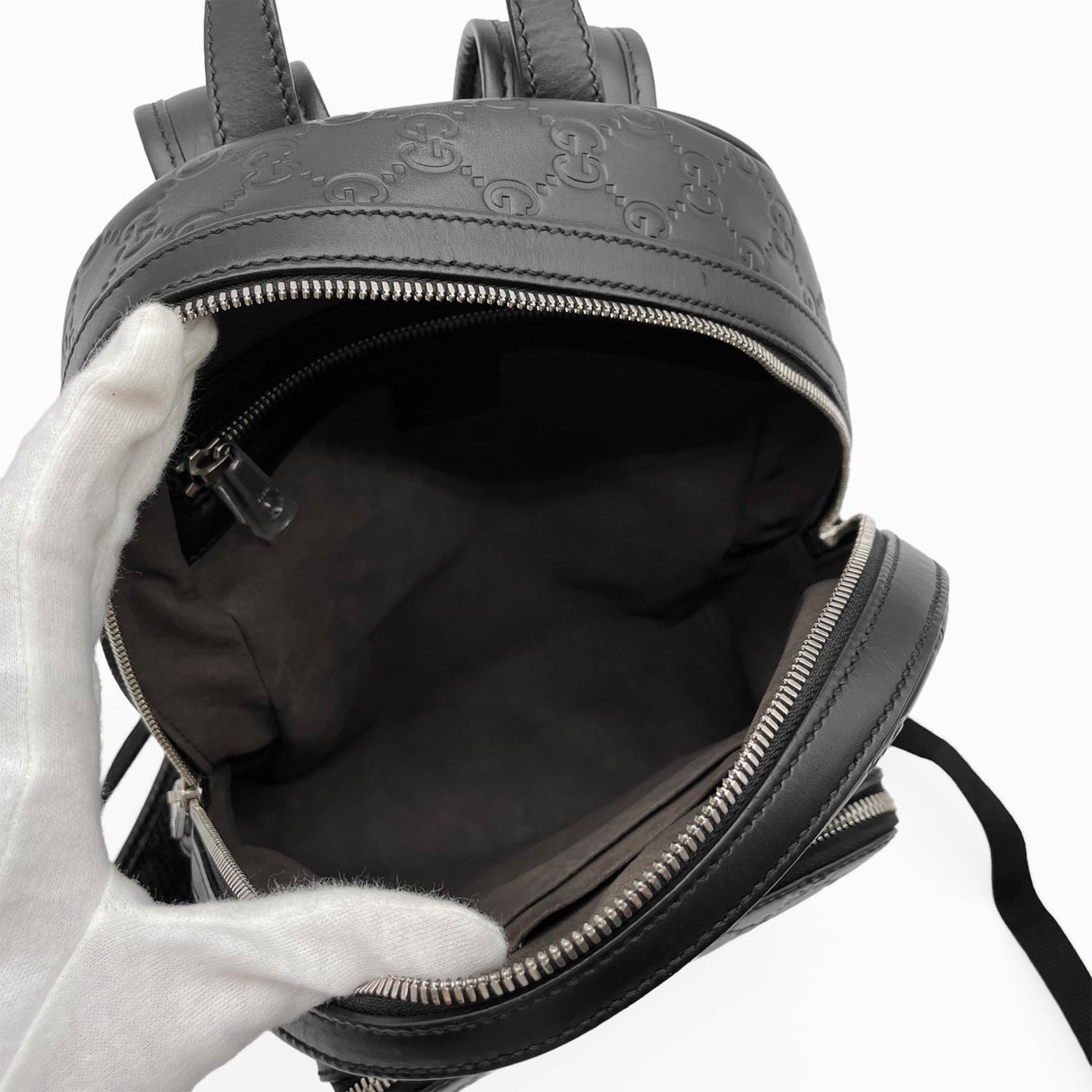 Gucci Black Leather Backpack (Pre-Owned)