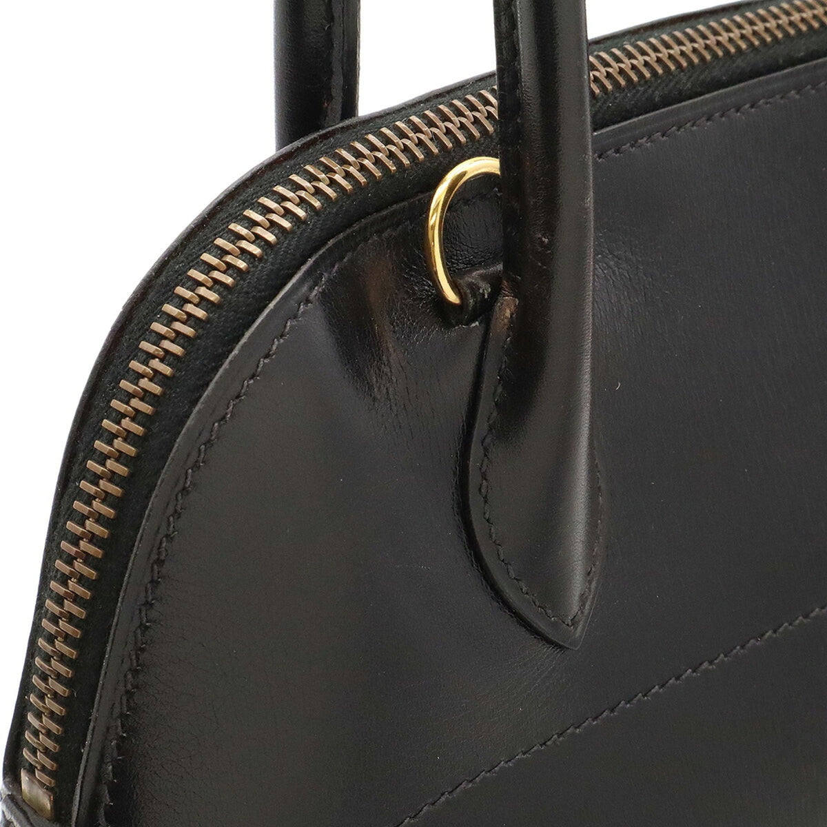 Hermes Black Box Calf Leather Handbag Pochette Shoulder Bag (Pre-Owned)