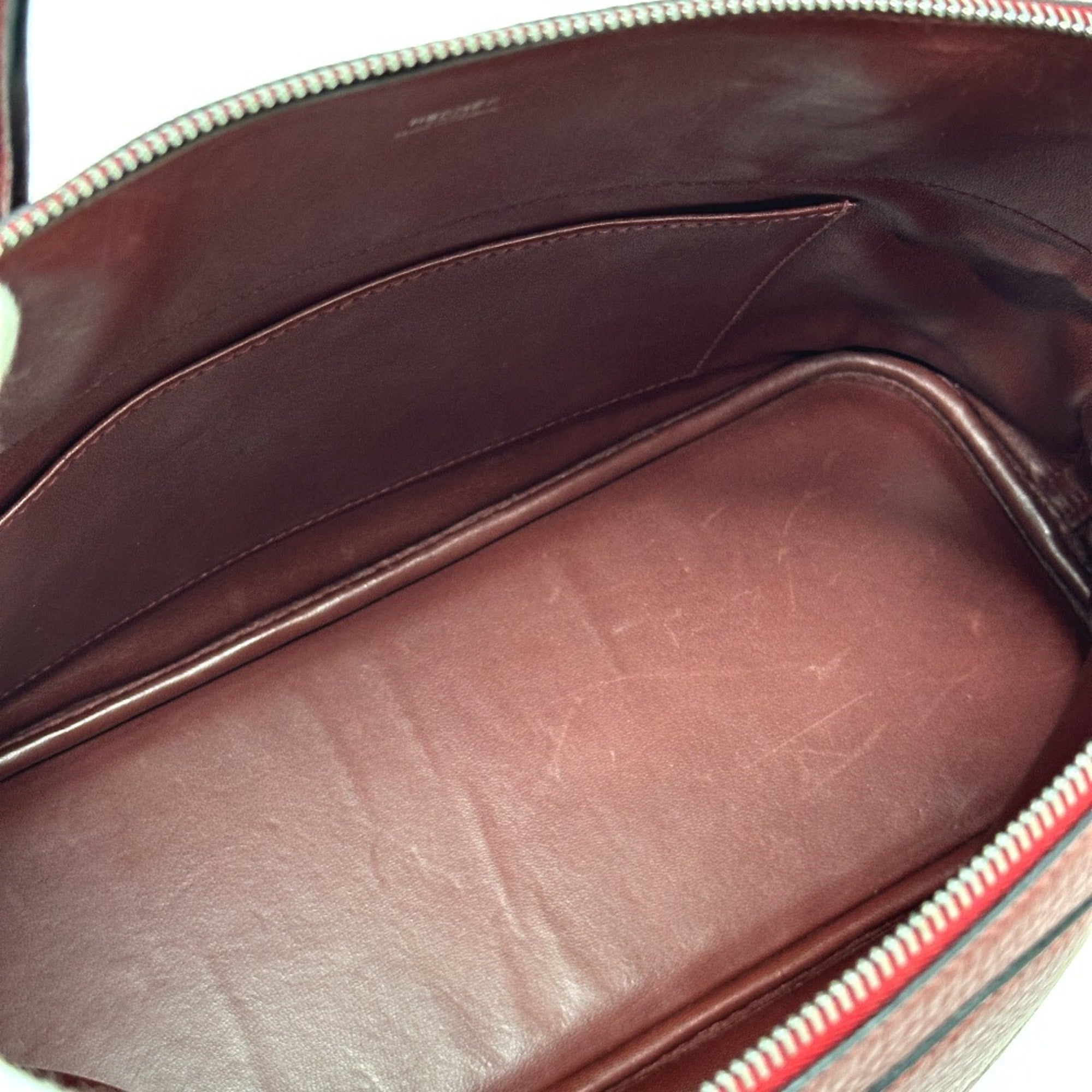 Hermes Bolide Red Color Taurillon Clemence Leather Handbag Shoulder Bag (Pre-Owned)