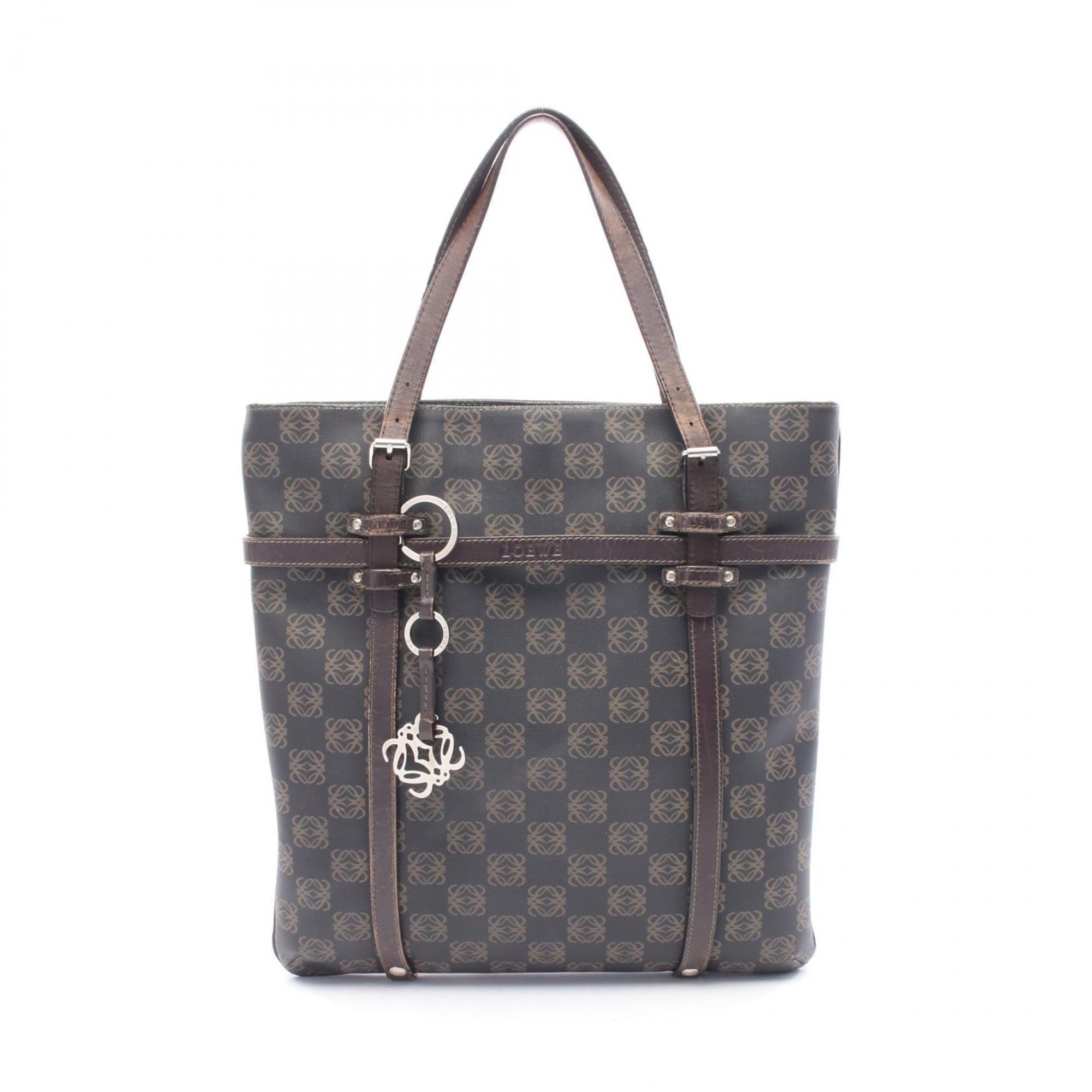 Loewe Brown Coated Canvas Leather Tote Bag (Pre-Owned)