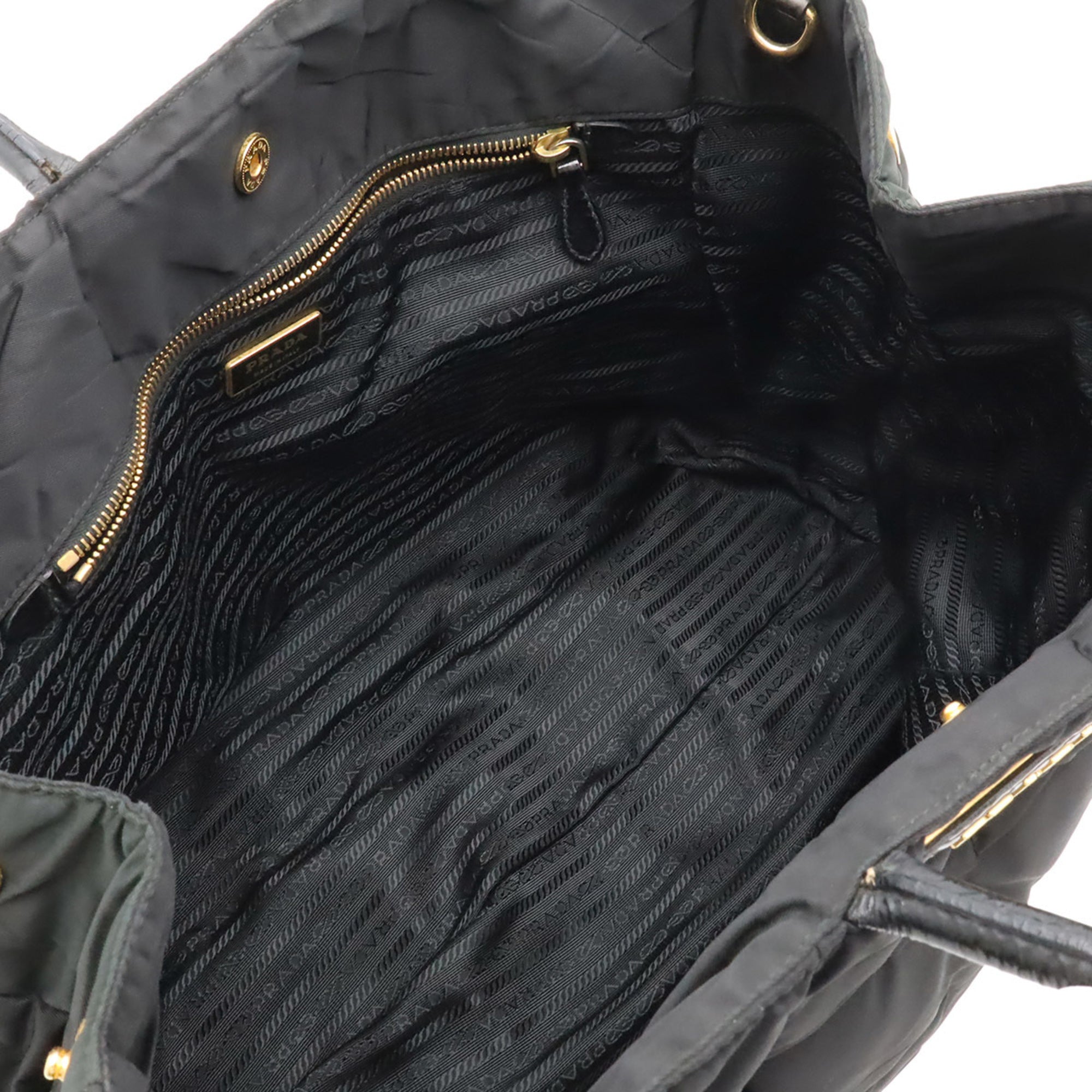 Prada Black Nero White Quilting Shoulder Bag Tote Bag (Pre-Owned)