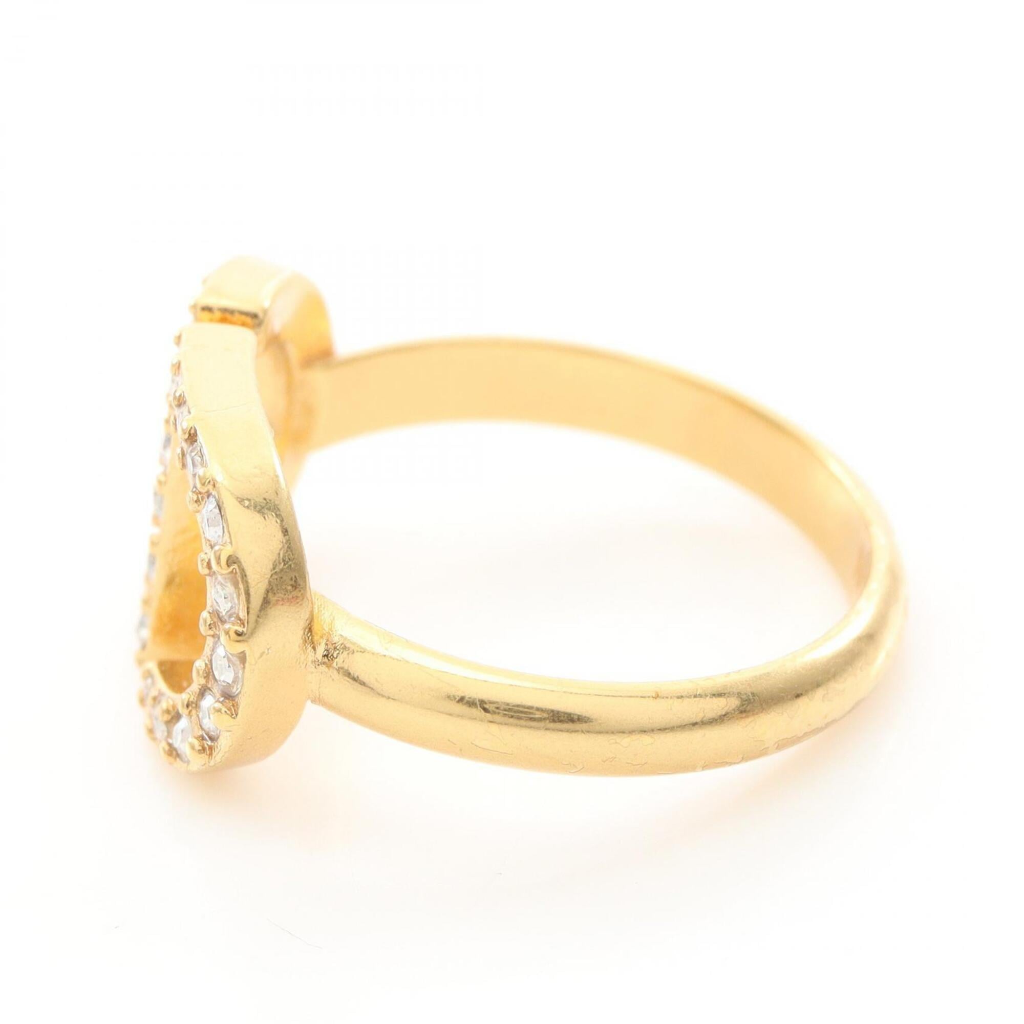 Christian Dior Gold Gold Plating Band Ring (Pre-Owned)