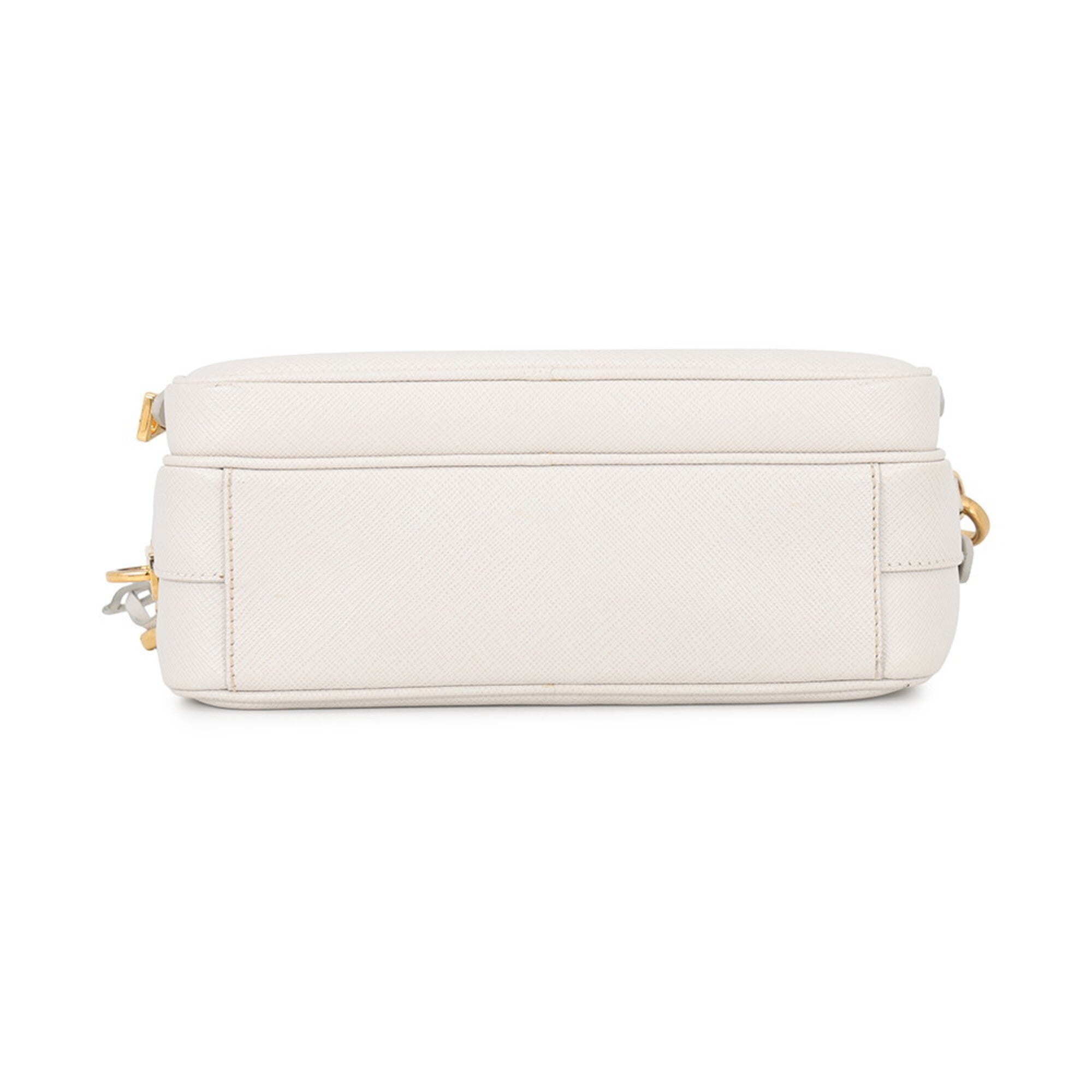 Prada White Leather Handbag Shoulder Bag (Pre-Owned)