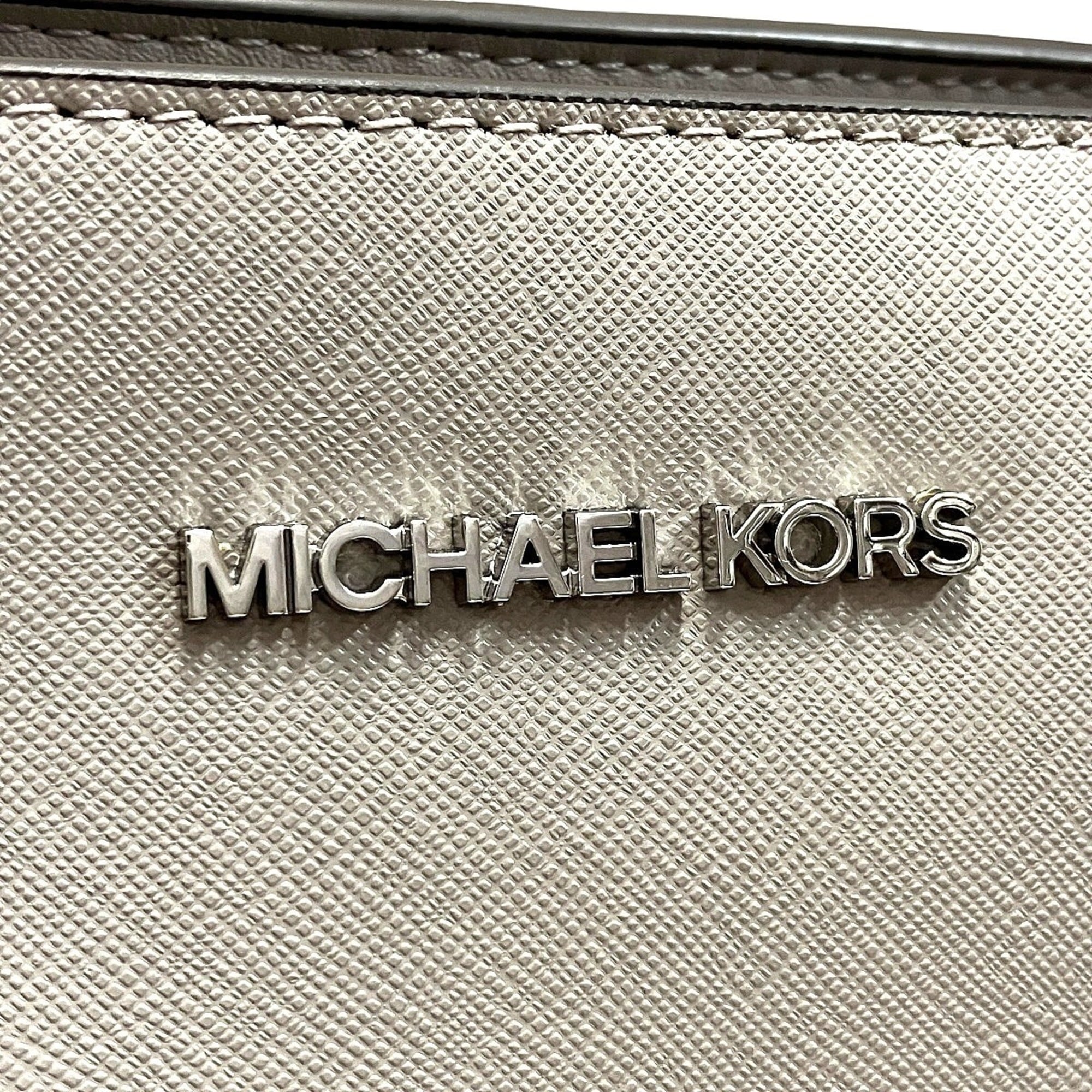 Michael Kors Beige Leather Shoulder Bag Tote Bag (Pre-Owned)