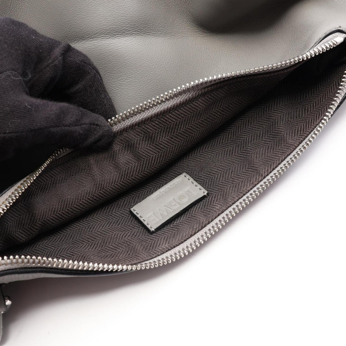 Loewe Gray Leather Fanny Pack Handbag (Pre-Owned)