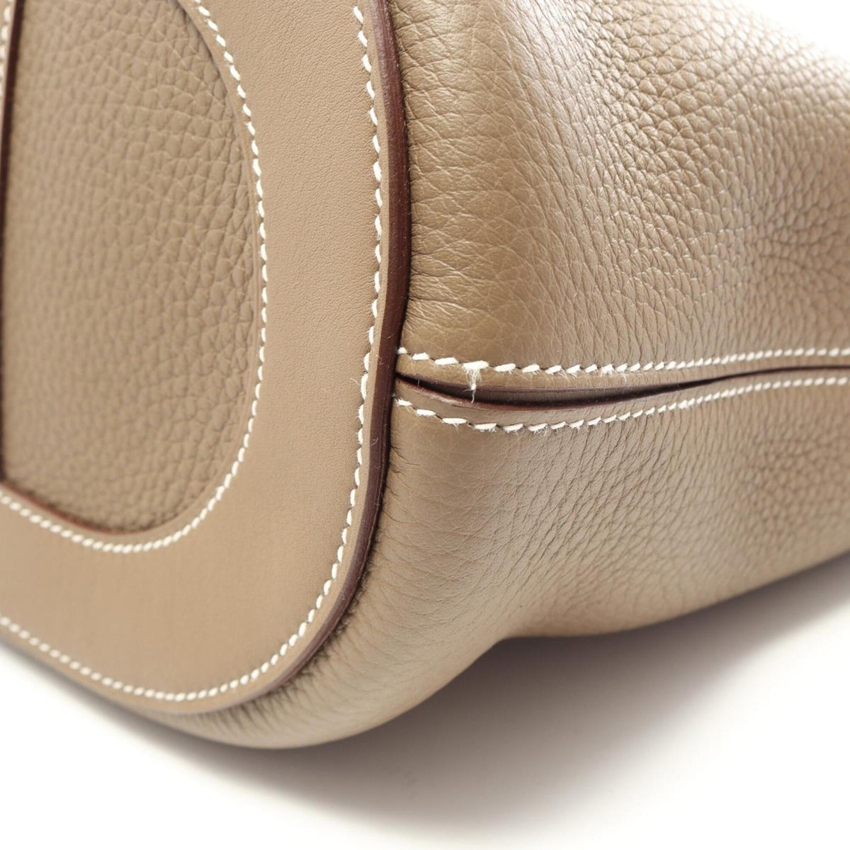 Hermes Etoupe Gray Gray Taurillon Clemence Leather Leather Swift Leather Handbag (Pre-Owned)