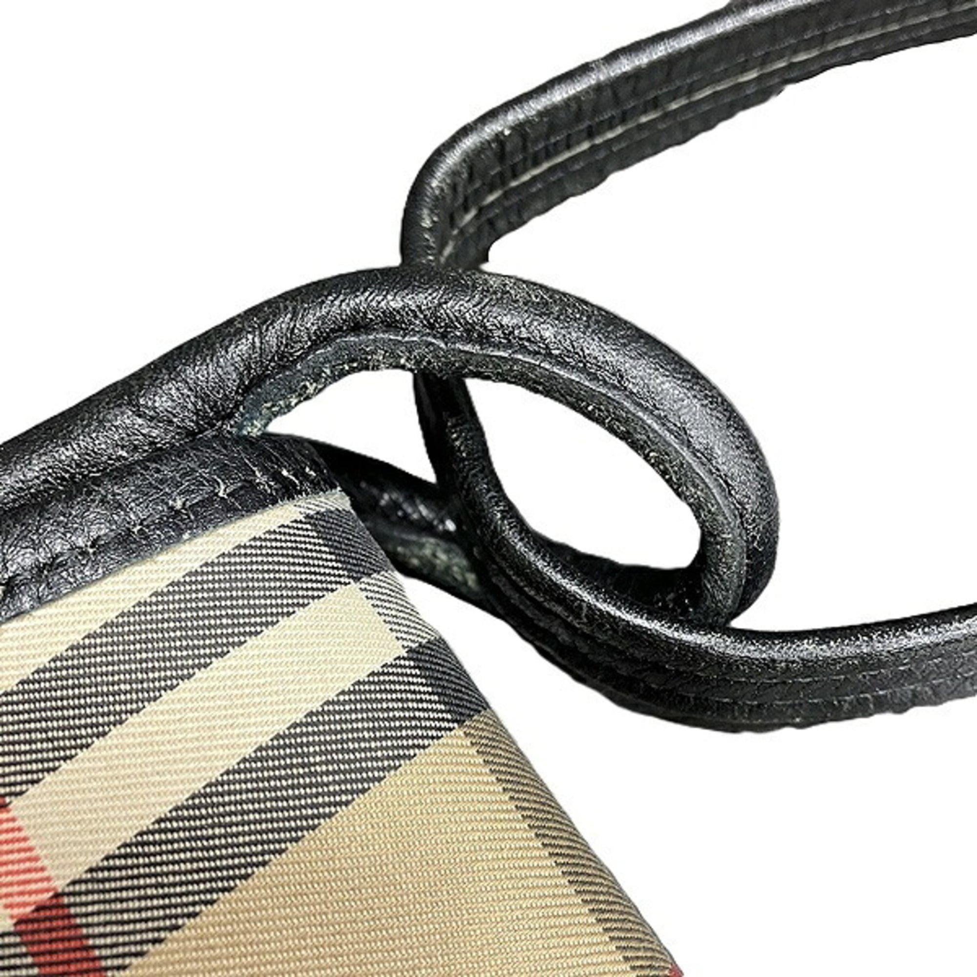 Burberry Beige Canvas Handbag Shoulder Bag (Pre-Owned)