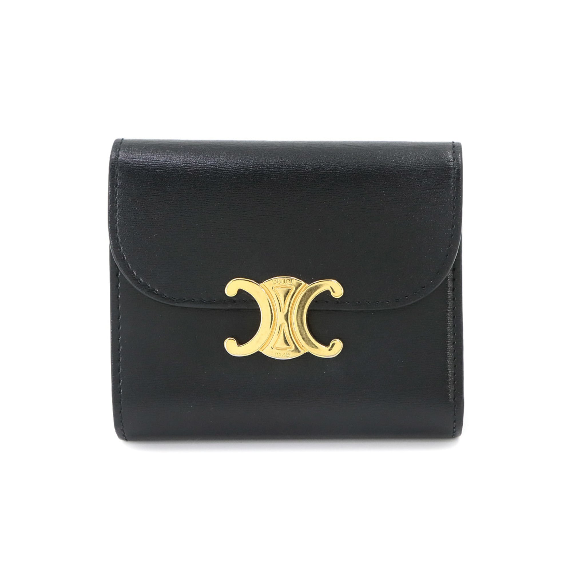 Celine Black Leather Wallet (Tri-Fold) (Pre-Owned)