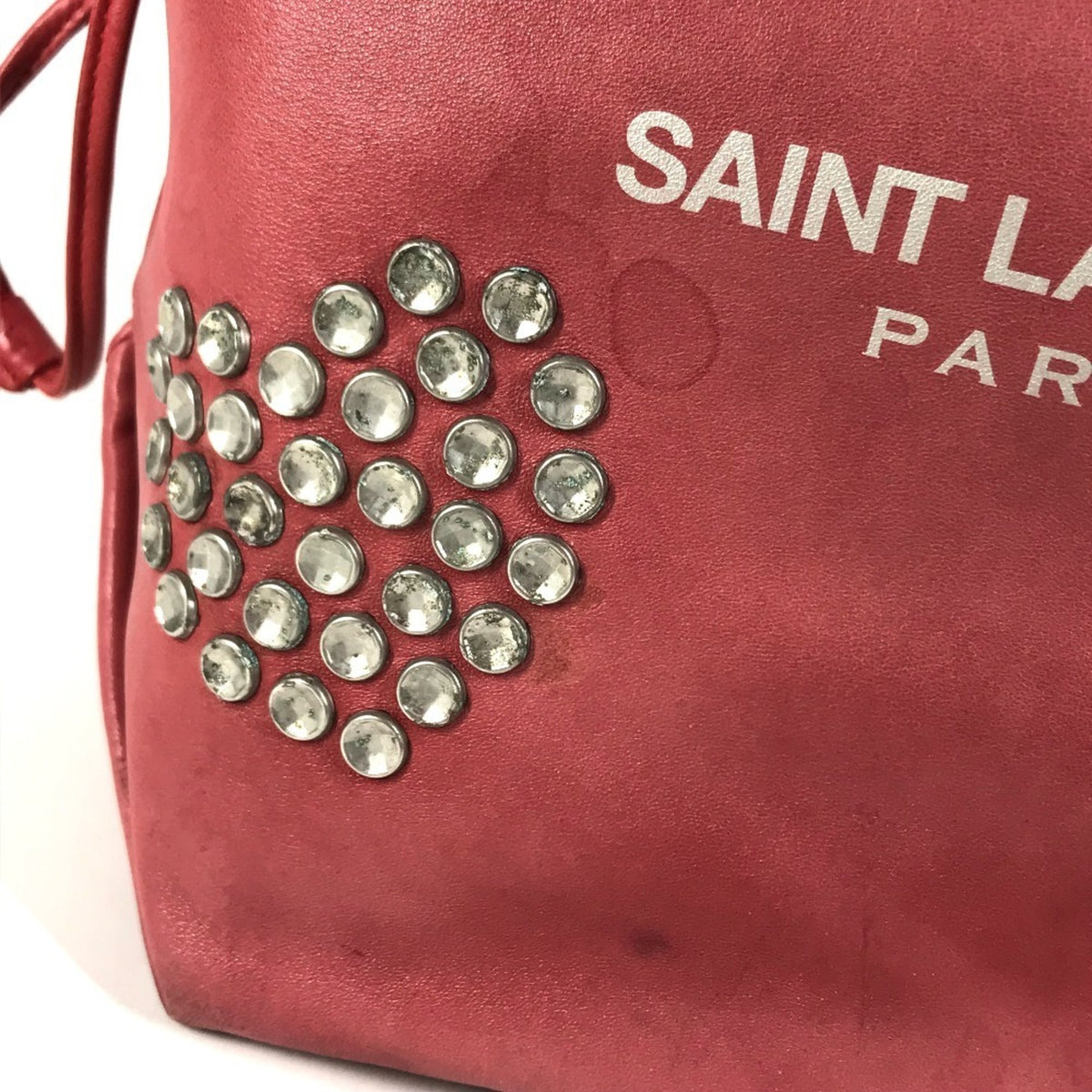 Yves Saint Laurent Red Color Leather Shoulder Bag (Pre-Owned)