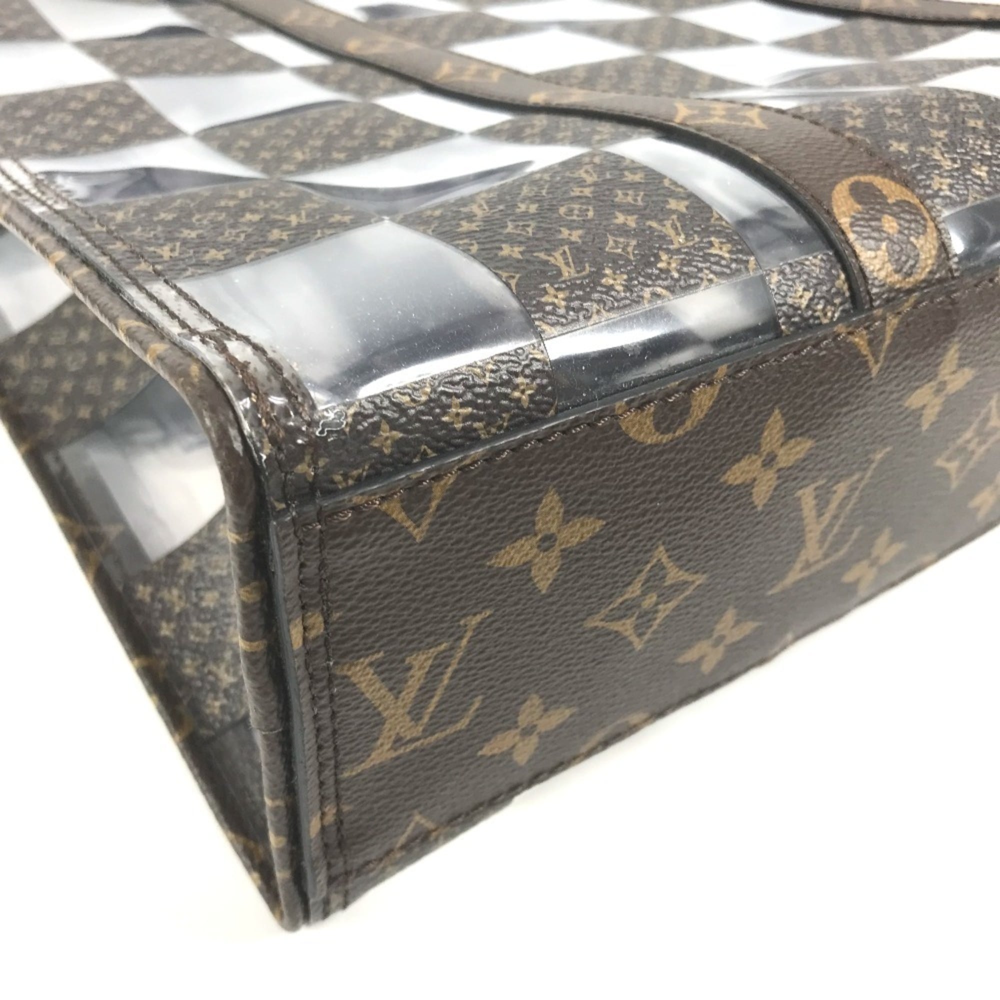 Louis Vuitton Brown Clear Monogram Vinyl Handbag Tote Bag (Pre-Owned)