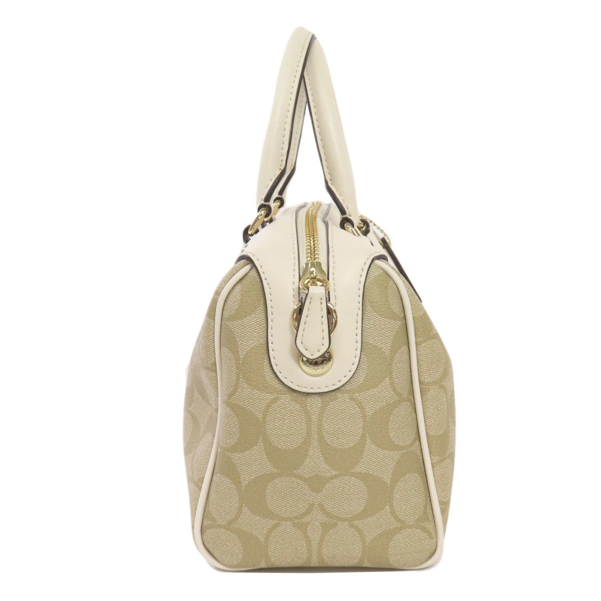 Coach Beige White Pvc Handbag (Pre-Owned)