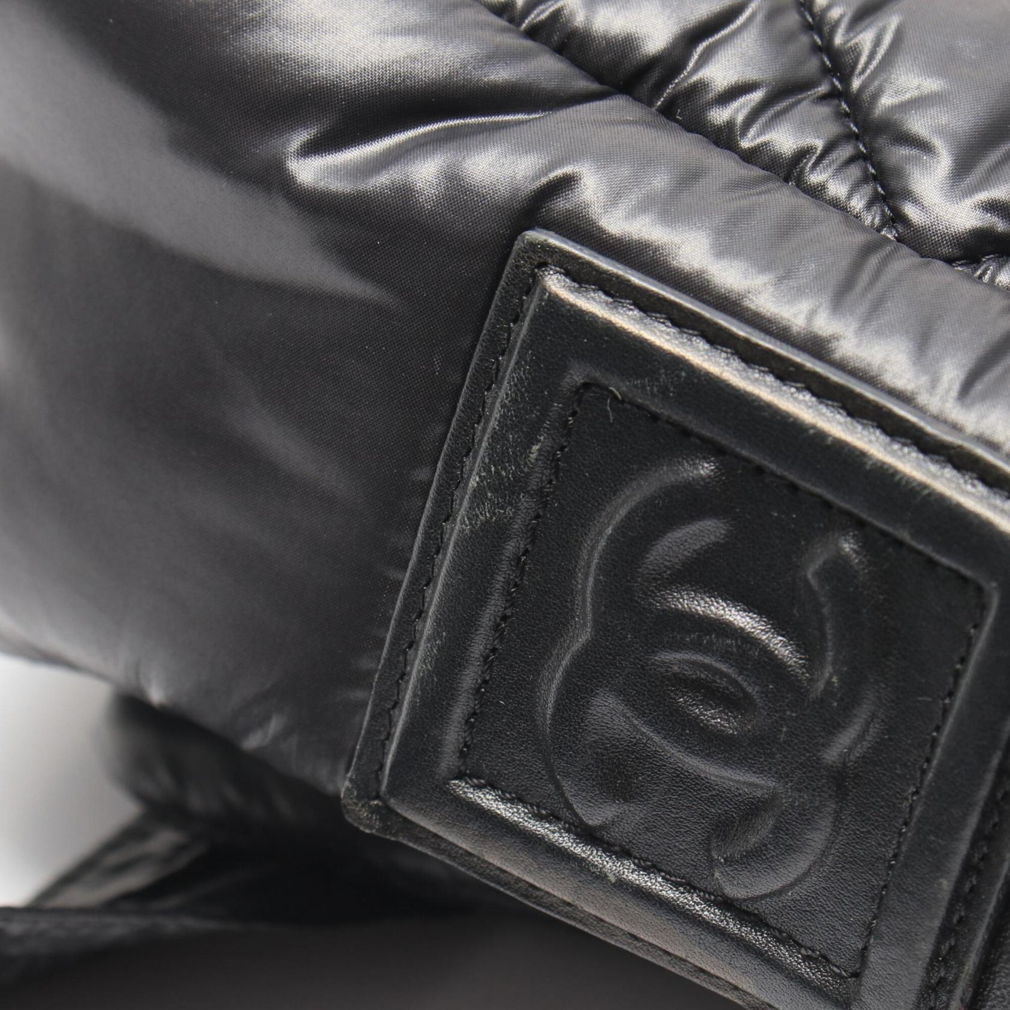 Chanel Coco Cocoon Black Nylon Leather Handbag Shoulder Bag (Pre-Owned)