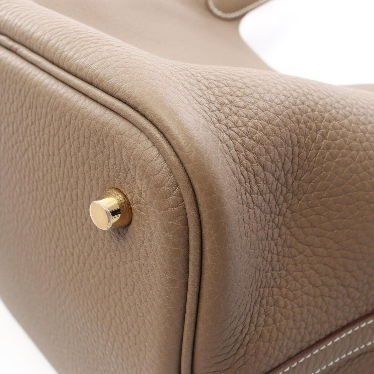Hermes Etoupe Gray Gray Taurillon Clemence Leather Leather Handbag (Pre-Owned)