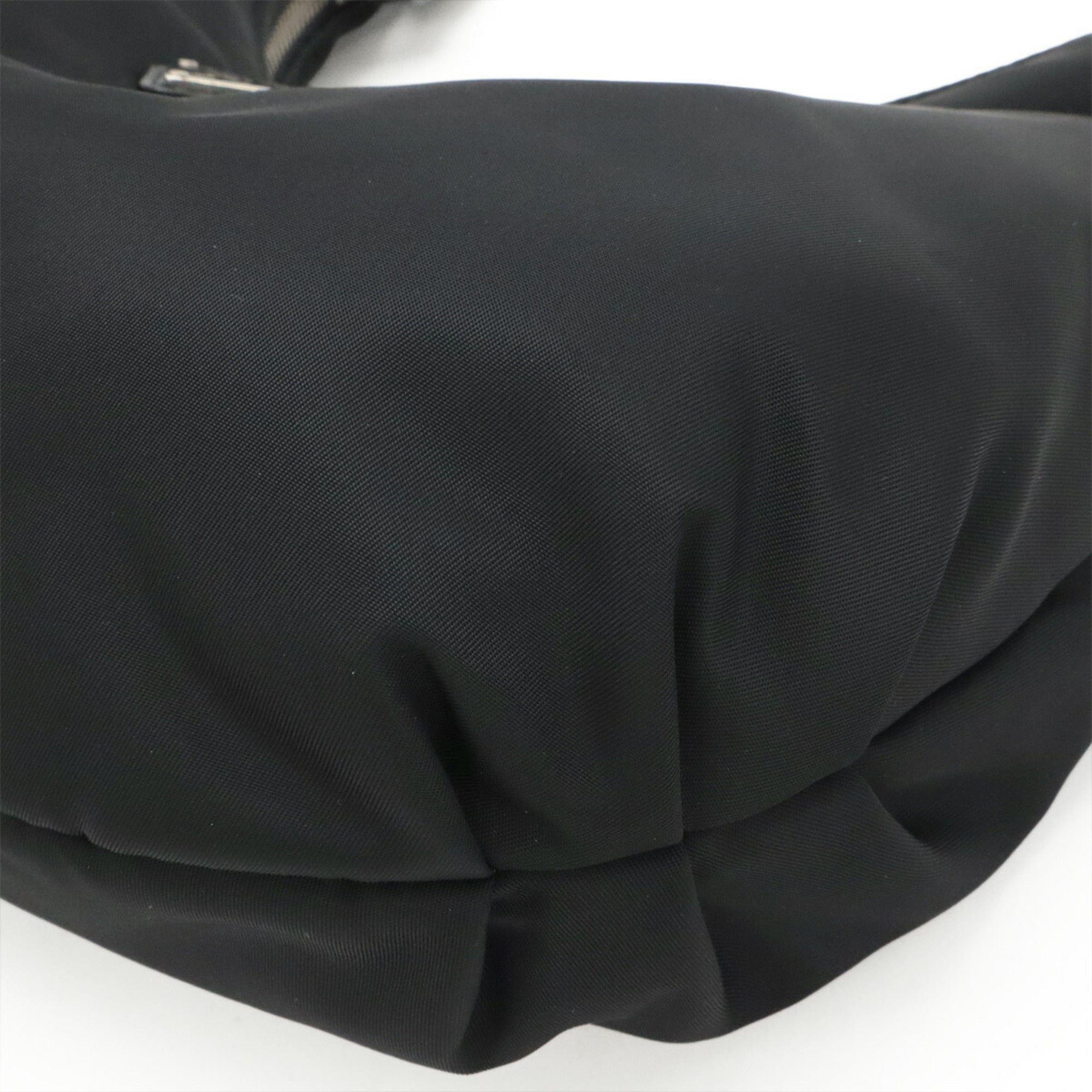 Prada Black Nero Nylon Leather Shoulder Bag (Pre-Owned)