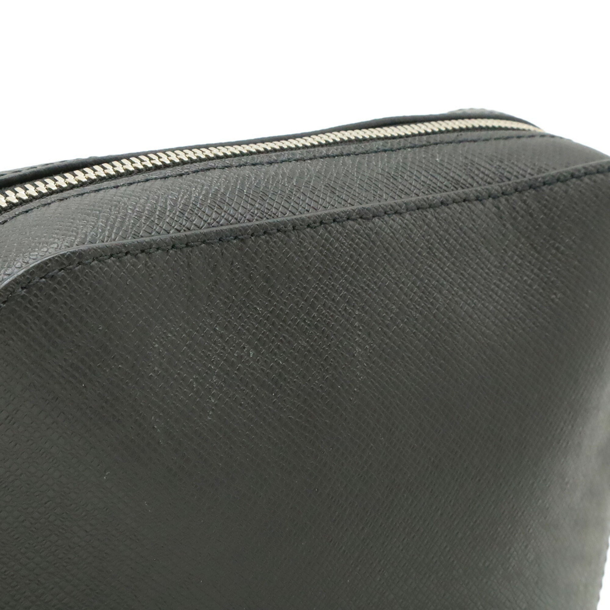 Louis Vuitton Ardoise Black Leather Pochette Shoulder Bag (Pre-Owned)