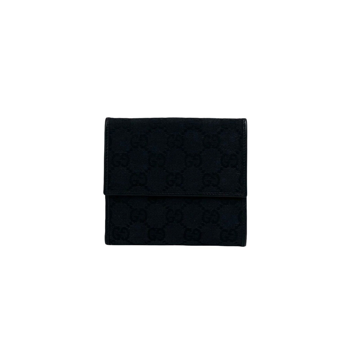 Gucci Black Canvas Leather Wallet (Bi-Fold) (Pre-Owned)