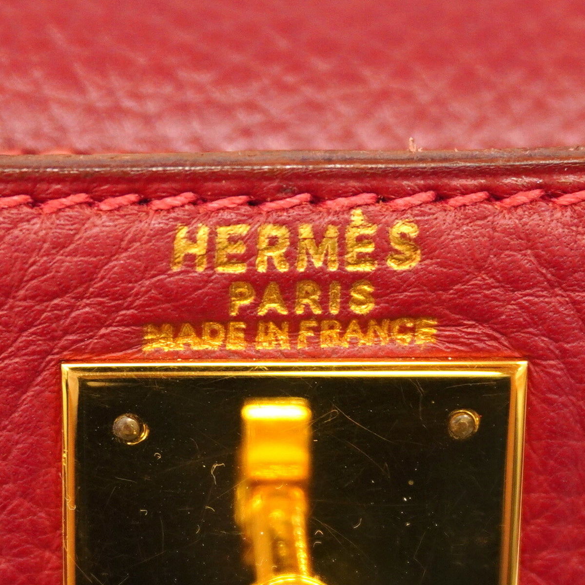 Hermes Rouge Vif Togo Leather Handbag (Pre-Owned)